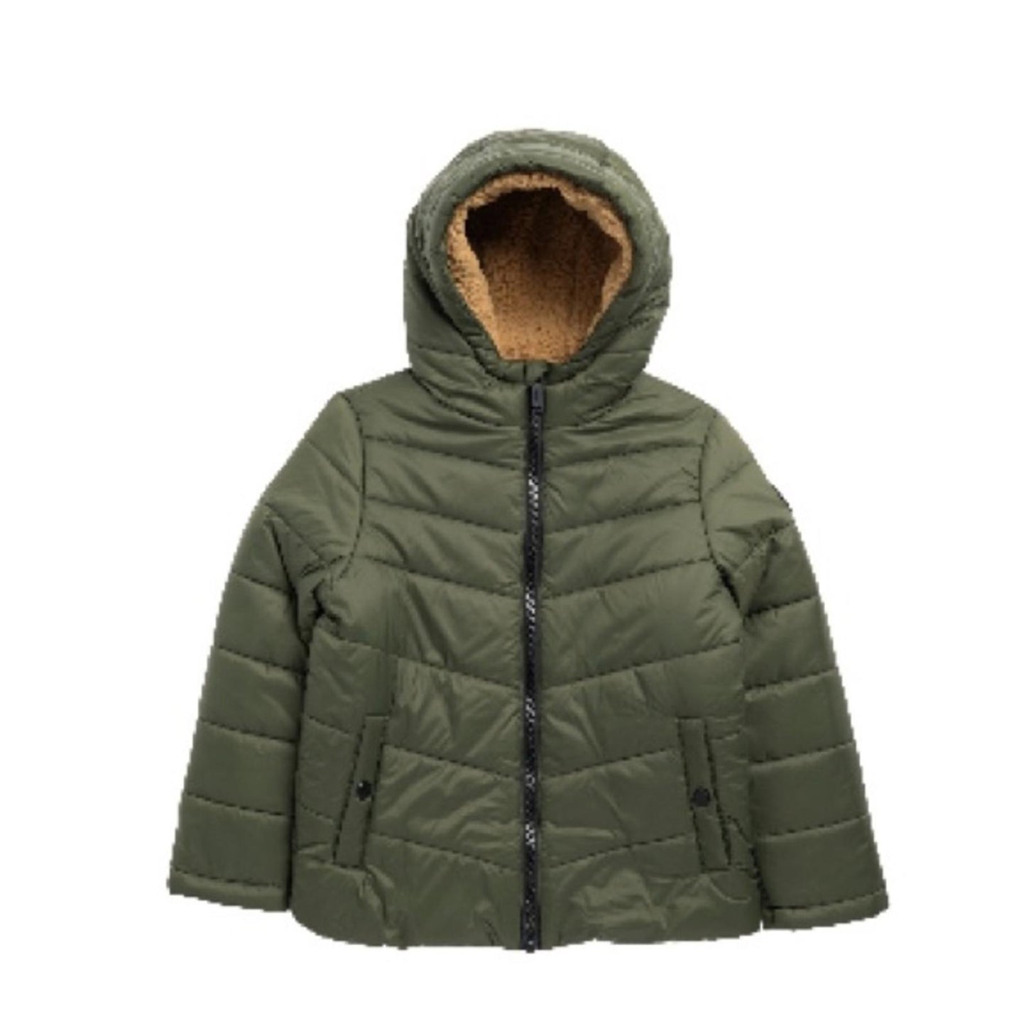 Michael Kors Kids’ Faux Shearling Lined Hooded Puffer Jacket, Size 10-12 NWT