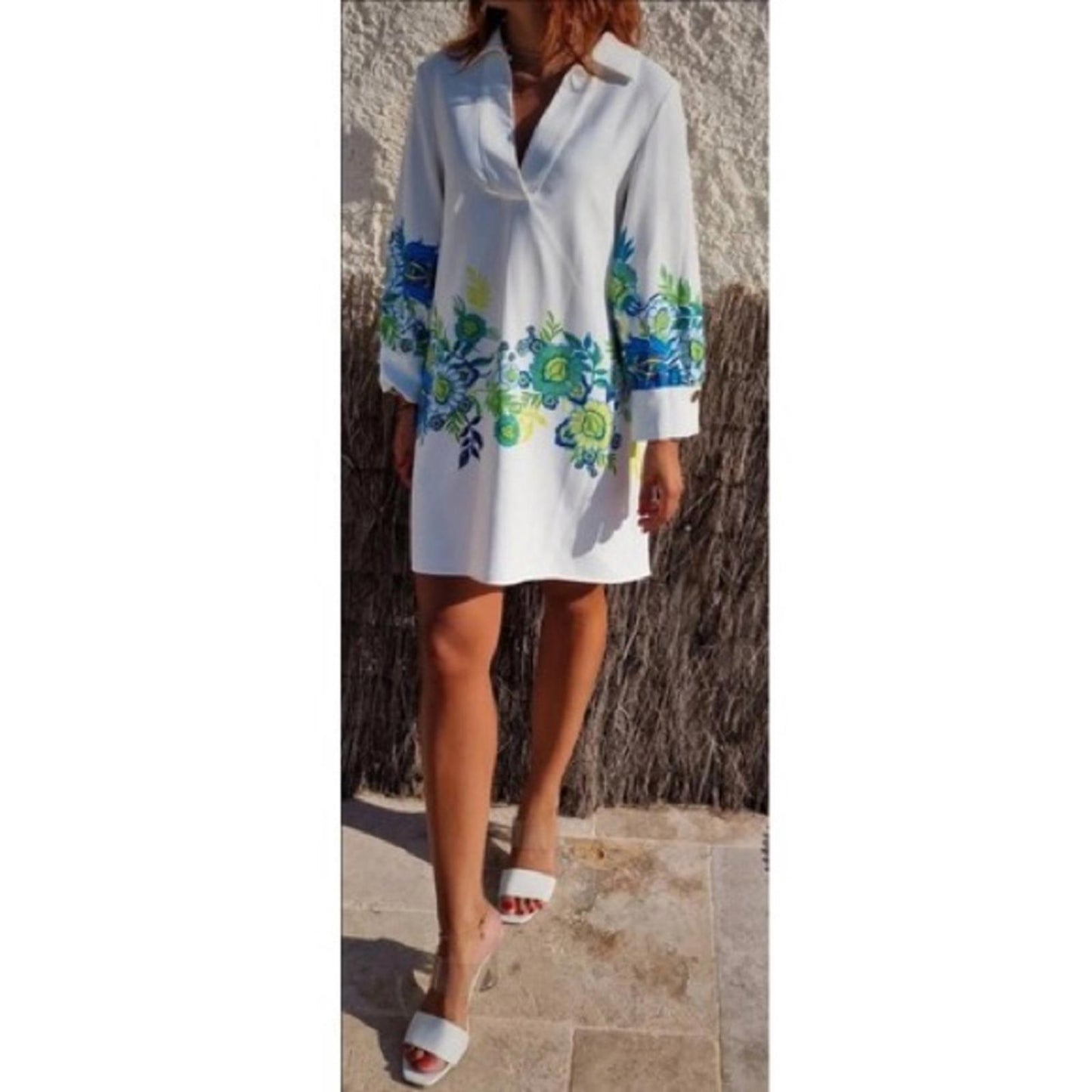 ZARA Jual Flower Print Collar Dress, Size XL New w/Tag