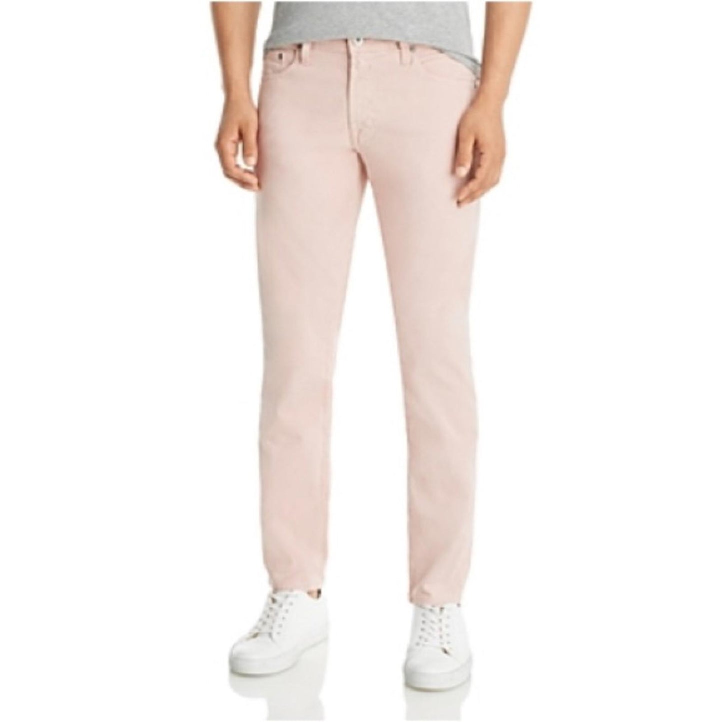 AG Sueded Sateen Tellis 34" Slim Fit Twill Stretch Pants in Pink, Size 29x34 NWT