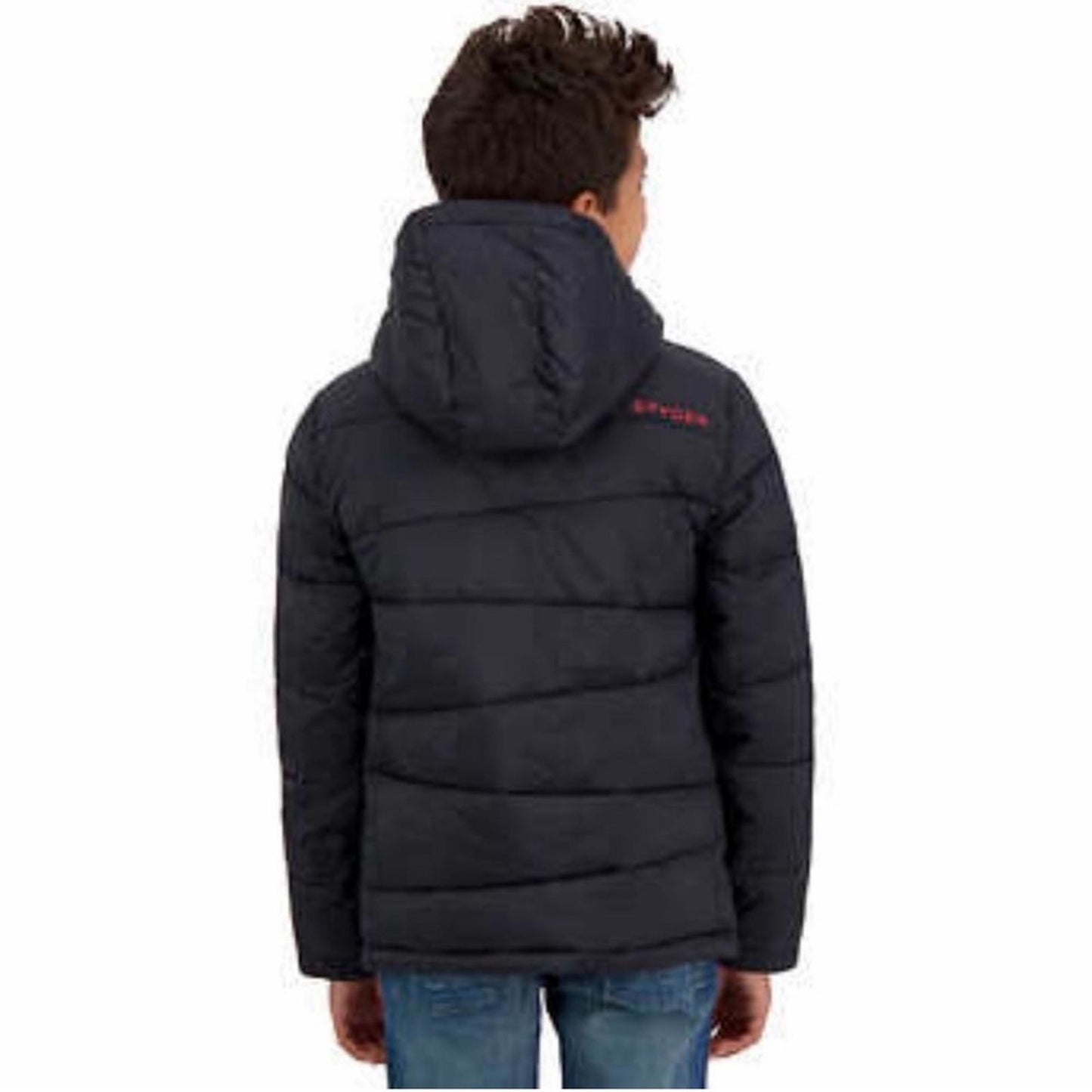 Spyder Kid’s District Hooded Puffer Jacket in Black Size L, New w/Tag