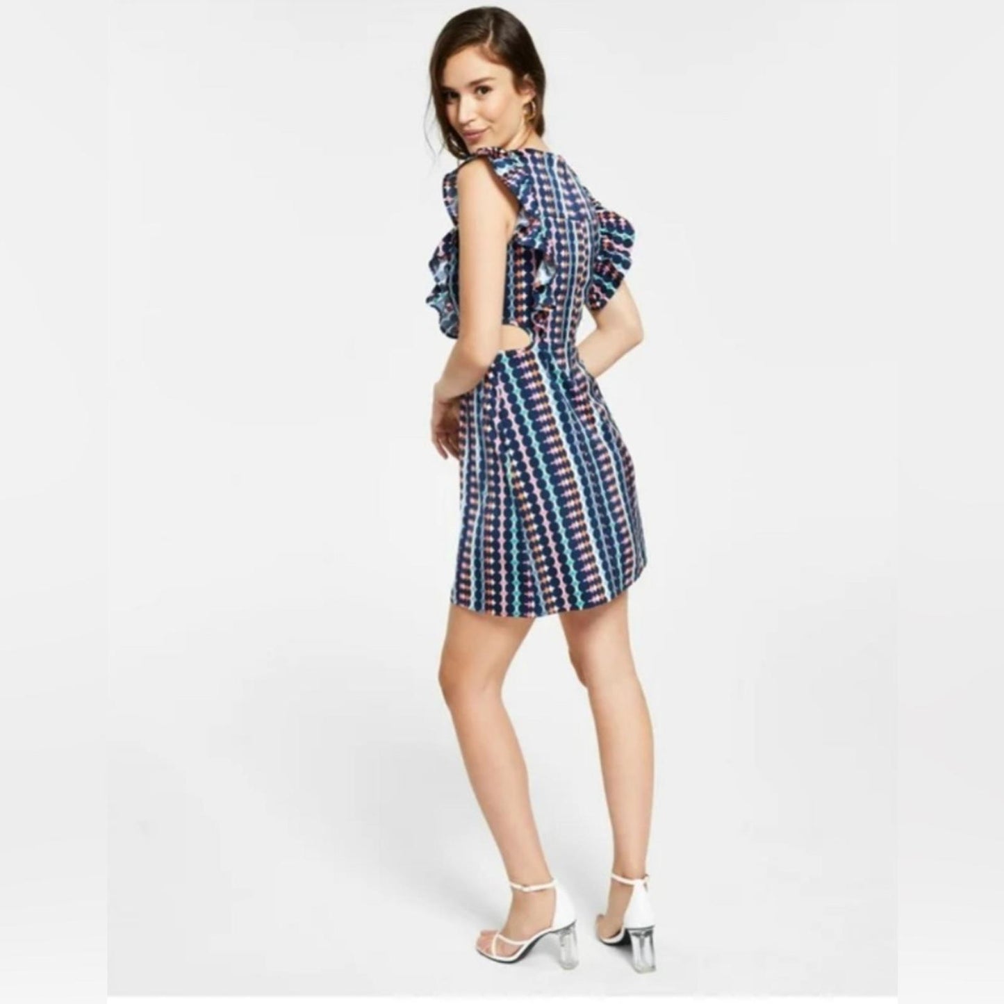 NWT Bar III Women’s Printed Cut-Out Shift Dress, Size XS New w/Tag Retail $99