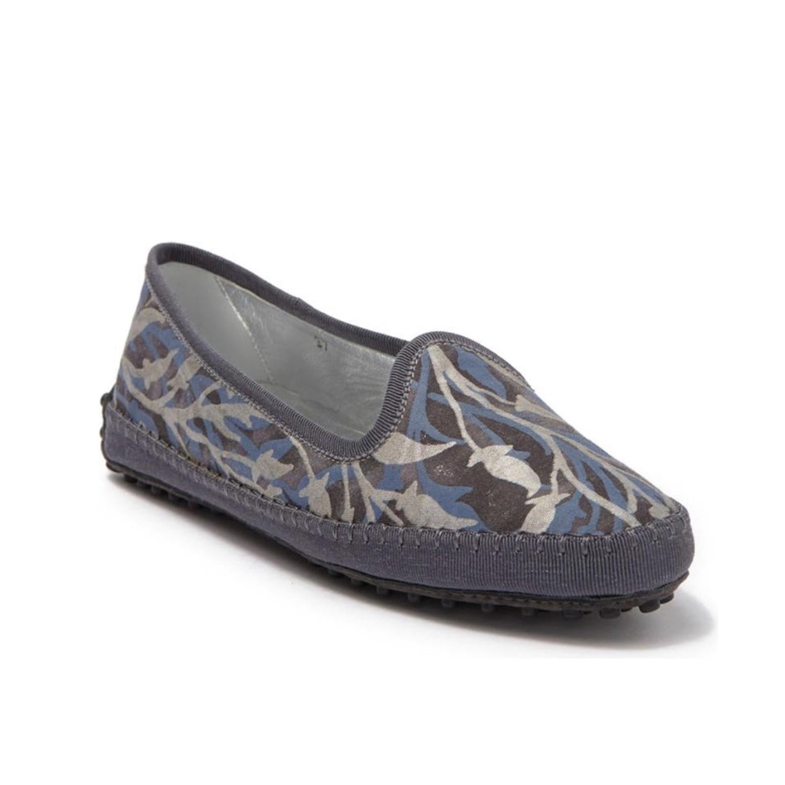 Tod’s Tess Patterned Slip-On Flats, Antracite Size EU 37.5 New in Box +DustBag