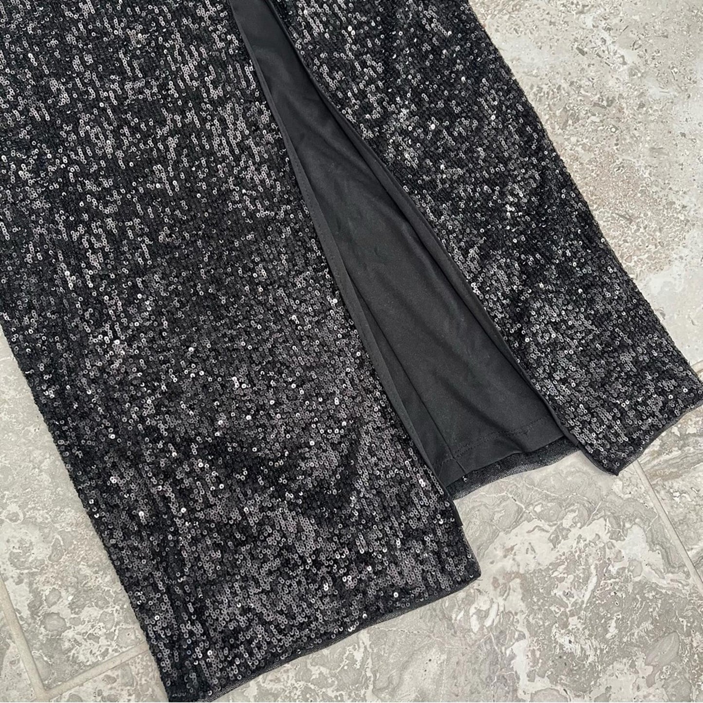 Aidan Mattox Sequined Strapless Dress, Black Size 4 New w/Tag Retail $295