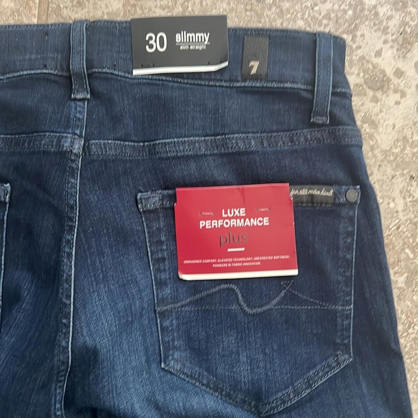 7 For All Mankind Luxe Performance Plus Slimmy Slim Fit Jeans Blue, Size 30 NWT