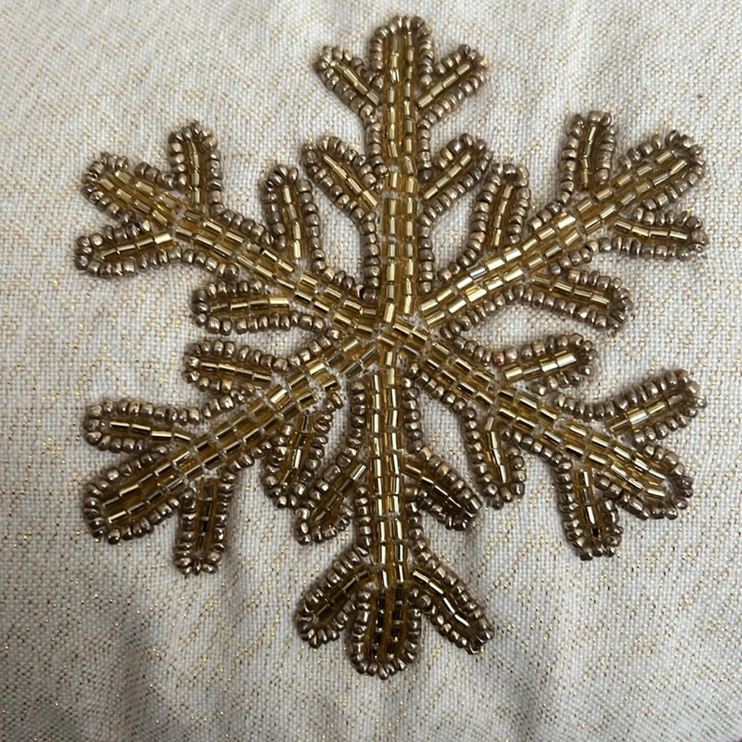 x2 Holiday Snowflake Decorative Pillows, Plaid & Beaded Retail $70