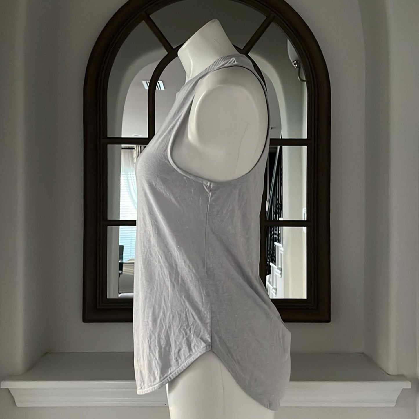 Cotton:On Body GRAY Women's Active Curve Hem Tank, White Size XS New w/Tag