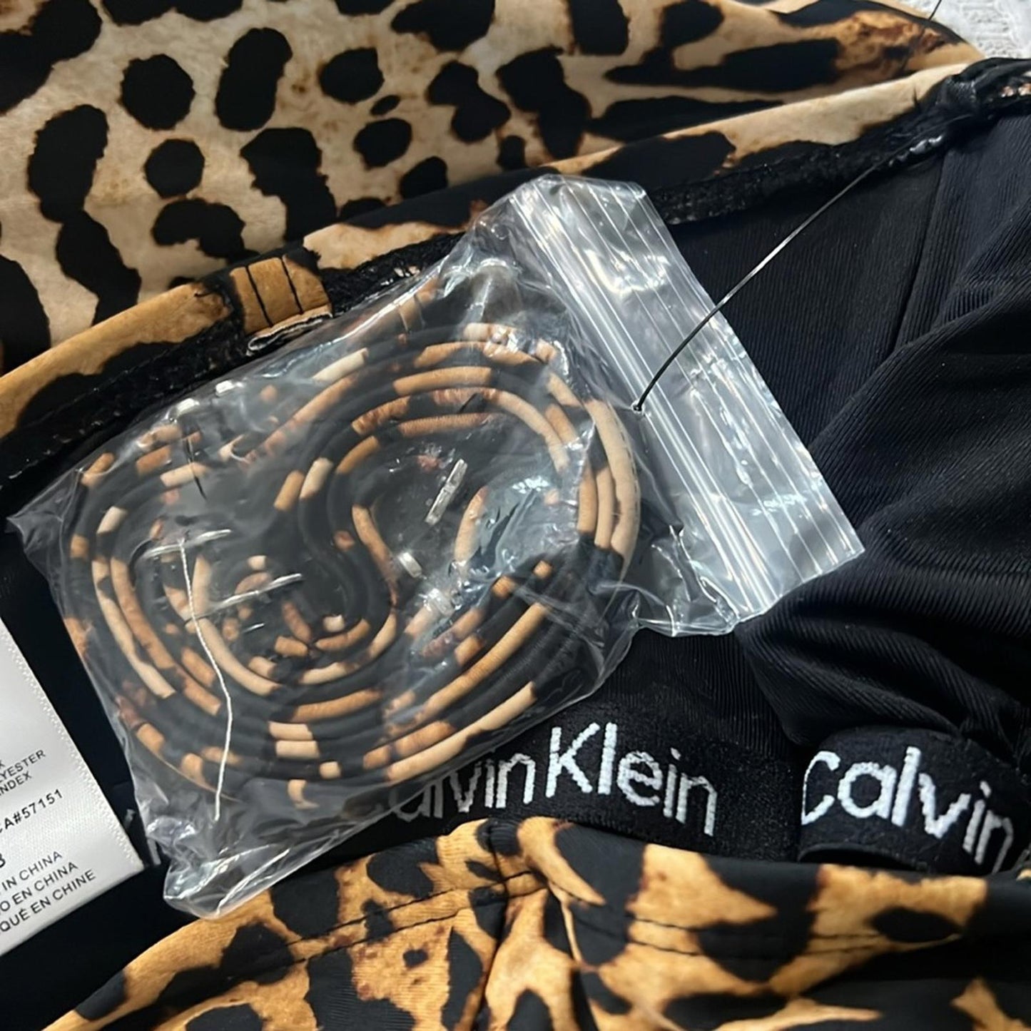 Calvin Klein Leopard-Print Strapless Tummy-Control One-Piece Swimsuit Size 8 NWT