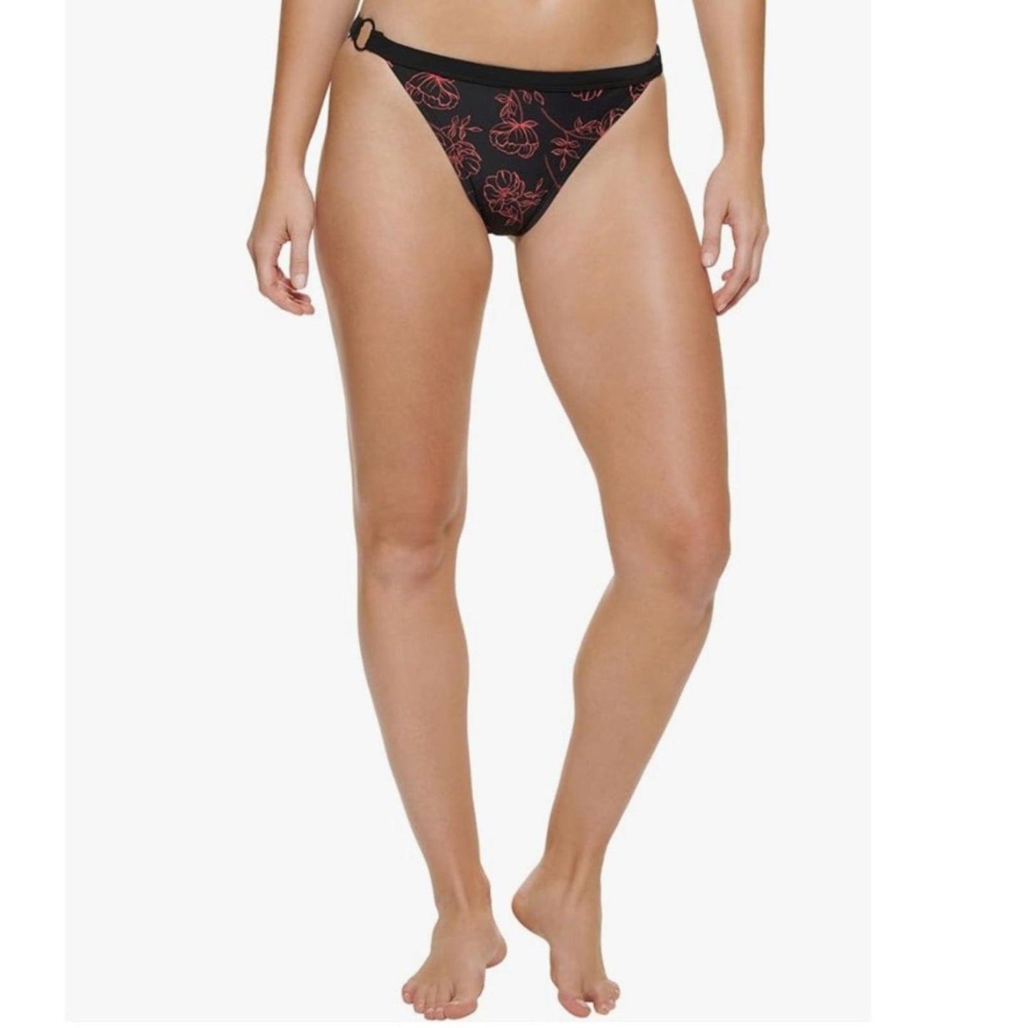 Calvin Klein Bikini Bottom, Floral Print Swim Separates Energy Multi, Size L NWT