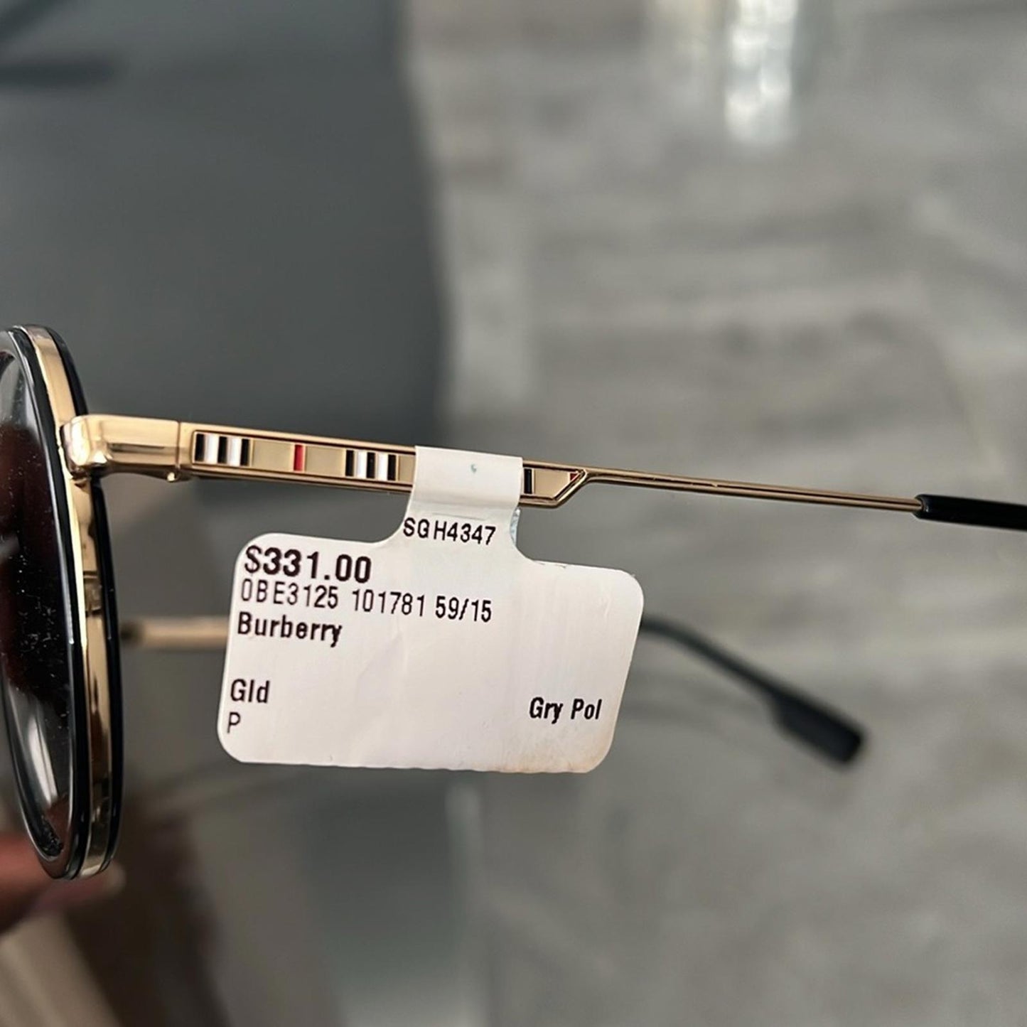 BURBERRY Oliver Aviator-Like Sunglasses, Polarized, Style BE3125 New w/Tag