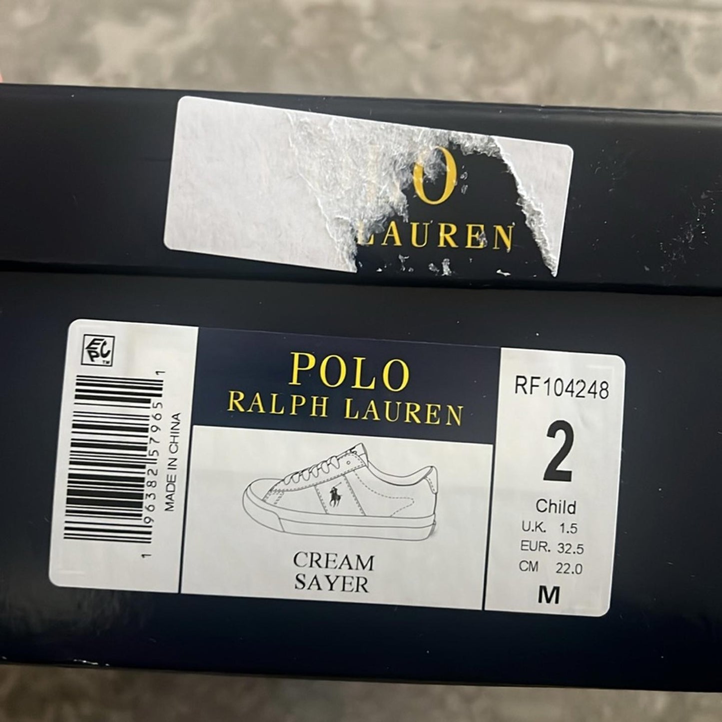 Polo Ralph Lauren Kids Sayer Sneakers, Little Kid Size 2 NEW in Box