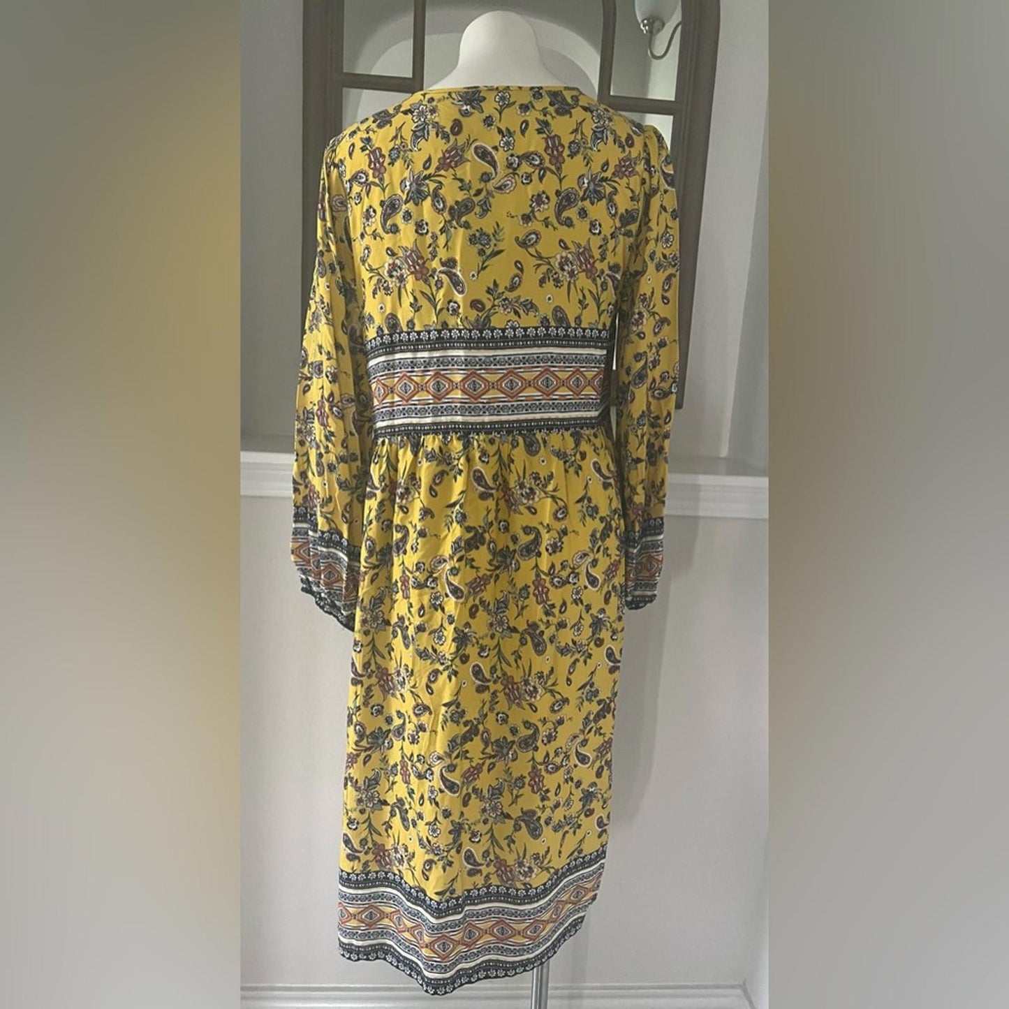 Luxology Women's Boho Border Midi Dress, Size L