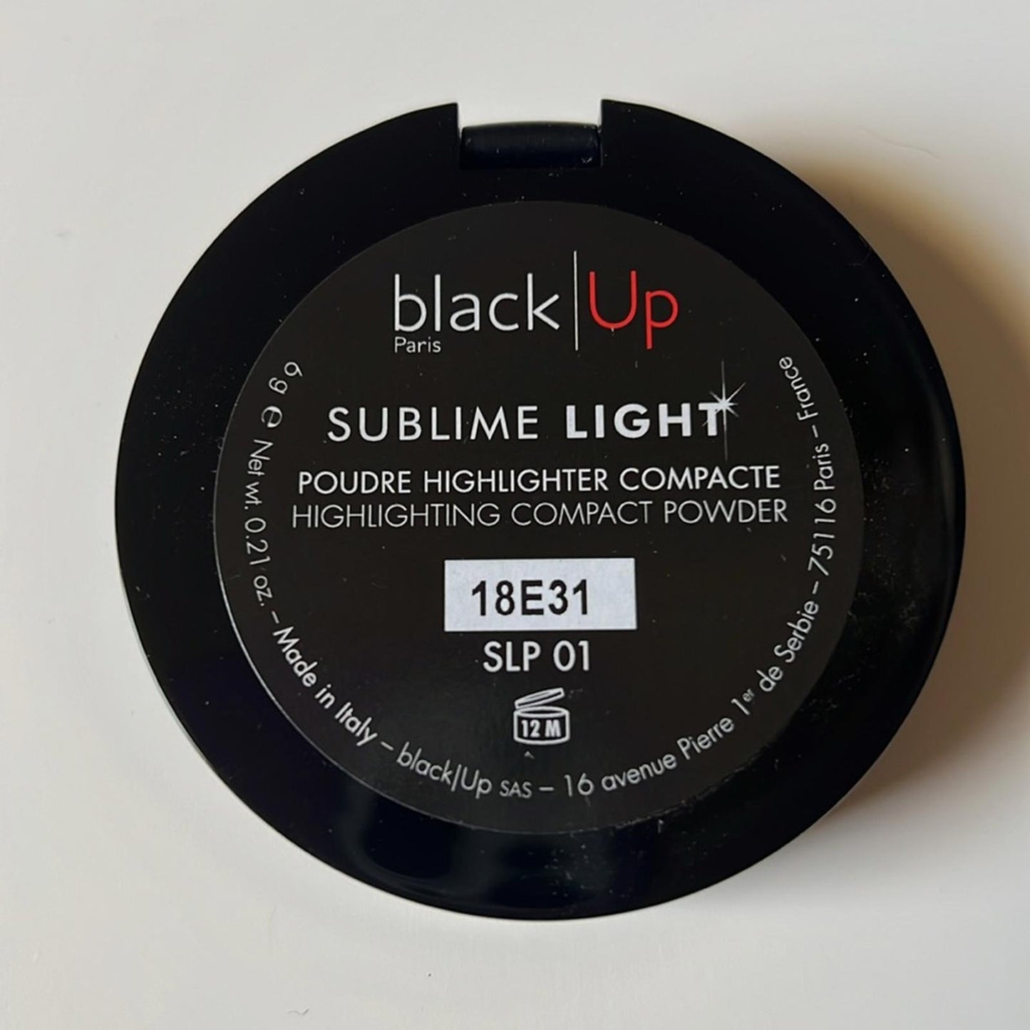 Black|Up Sublime Light Compact Powder #SLP01 - Pink Champagne, New in Box