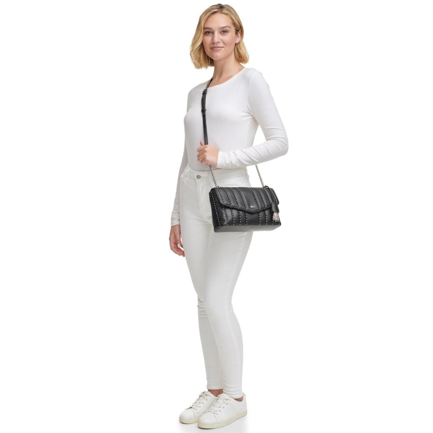 DKNY Lexington Park Shoulder Bag in Black/Silver Detail New w/Tag