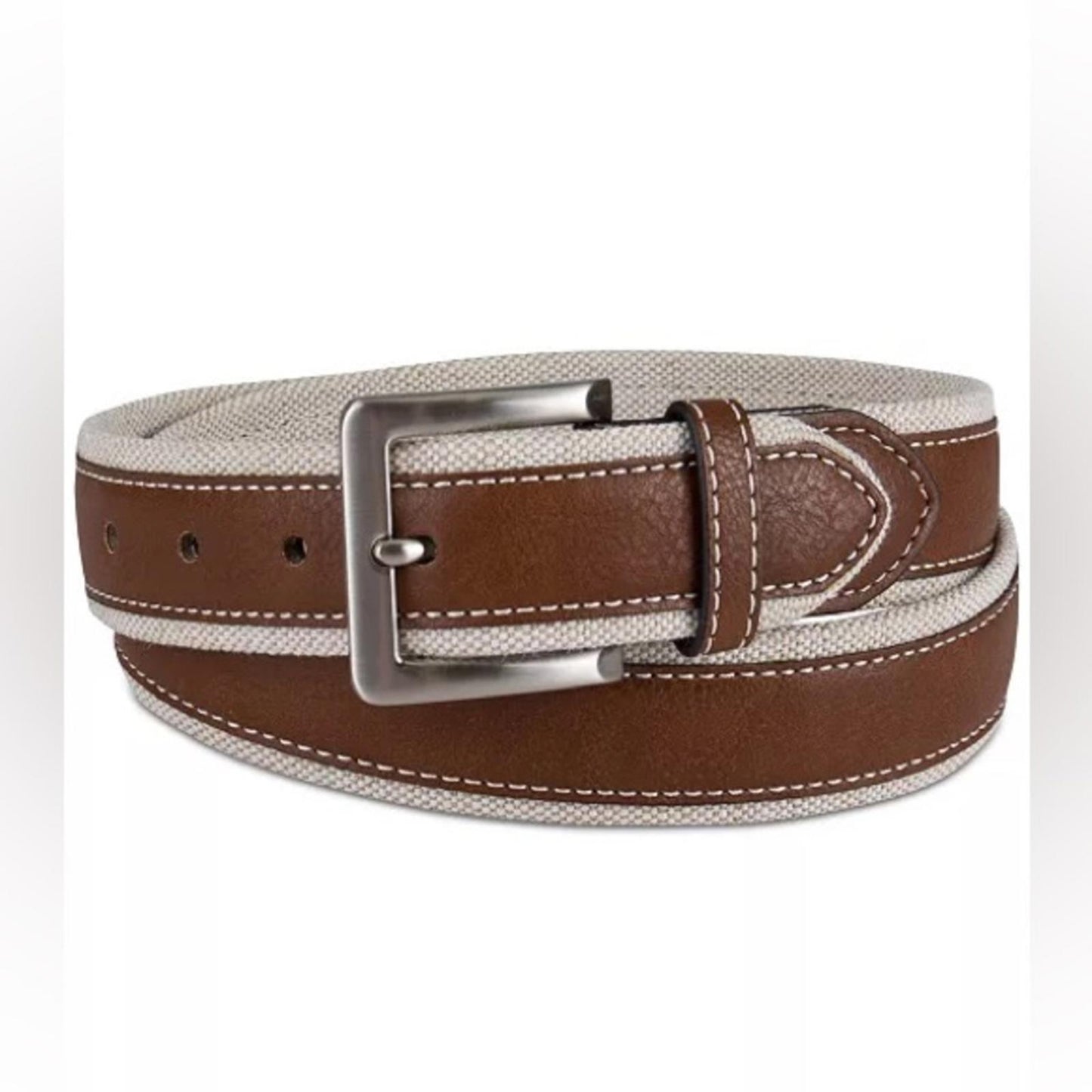 Club Room Men's 35mm Leather Overlay Belt, Size Small New with Tag