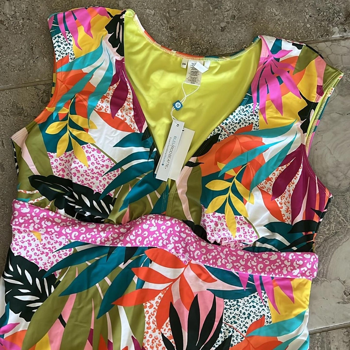 Bleu | Rod Beattie Wild At Heart Cap Sleeve Mio One-Piece Swimsuit Size 22W, NWT