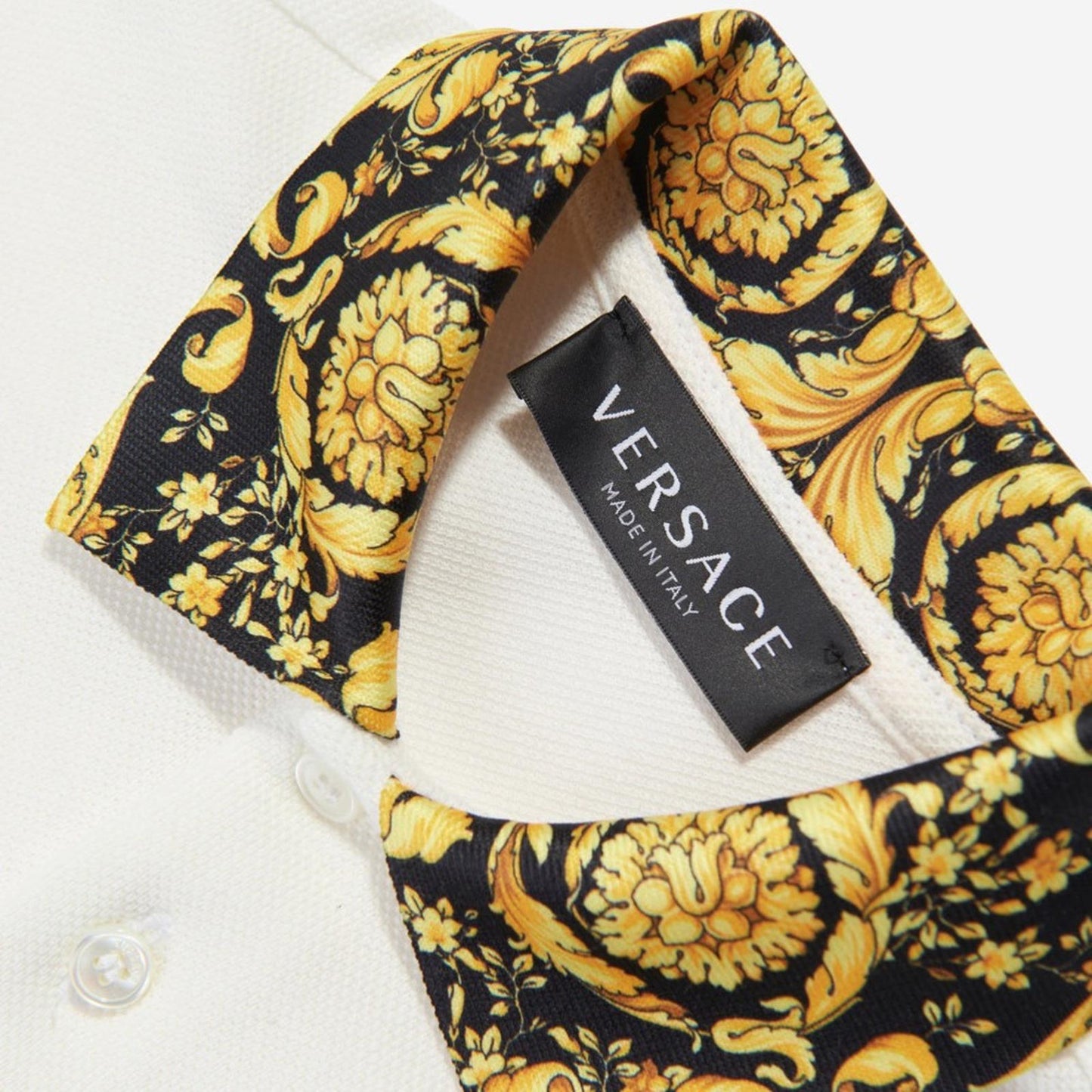 Versace Boys Barocco Logo Polo Shirt in White, Size 12A (152cm) New w/Tag $275