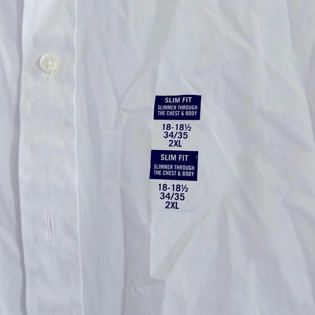 Lauren Ralph Lauren Stretch Slim Fit Dress Shirts in White, 18-18.5 (34/35) 2XL