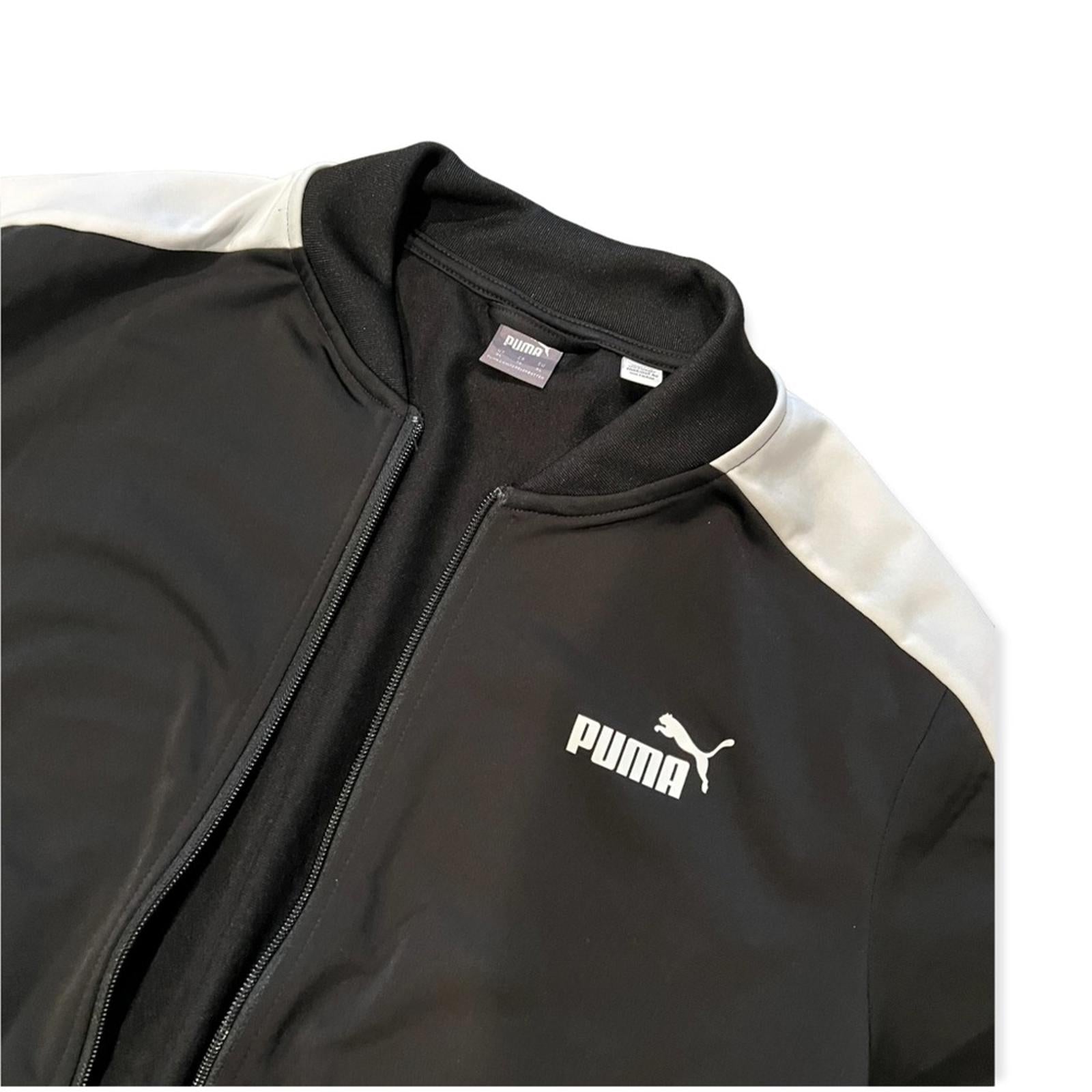 Puma Tracksuit 2-Piece Jacket & Jogger Pants in Black & White Size XL NWT