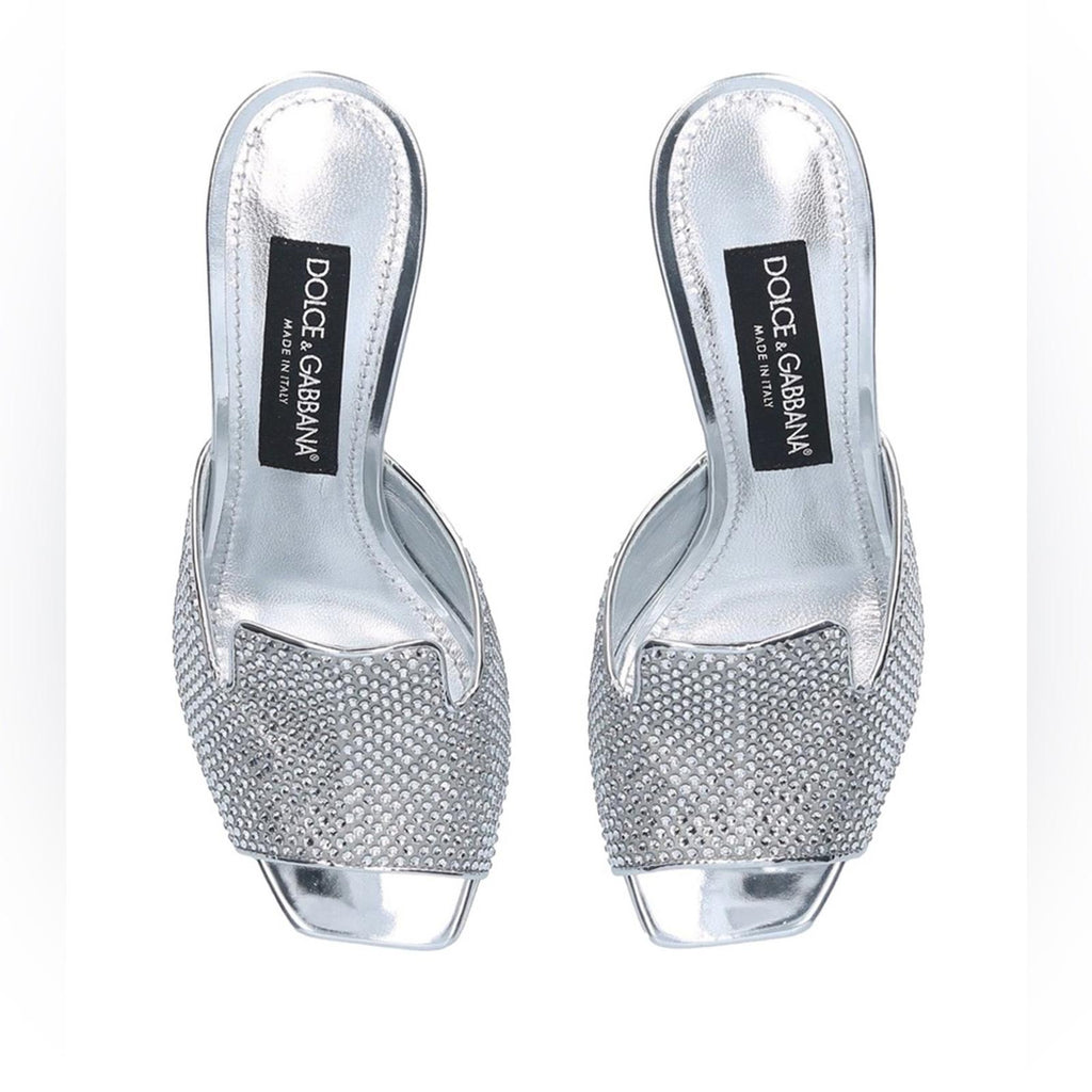 Dolce & Gabbana DG-Heel Gemstone-Embellished Mules Size 40 NEW + Box + Dust Bag