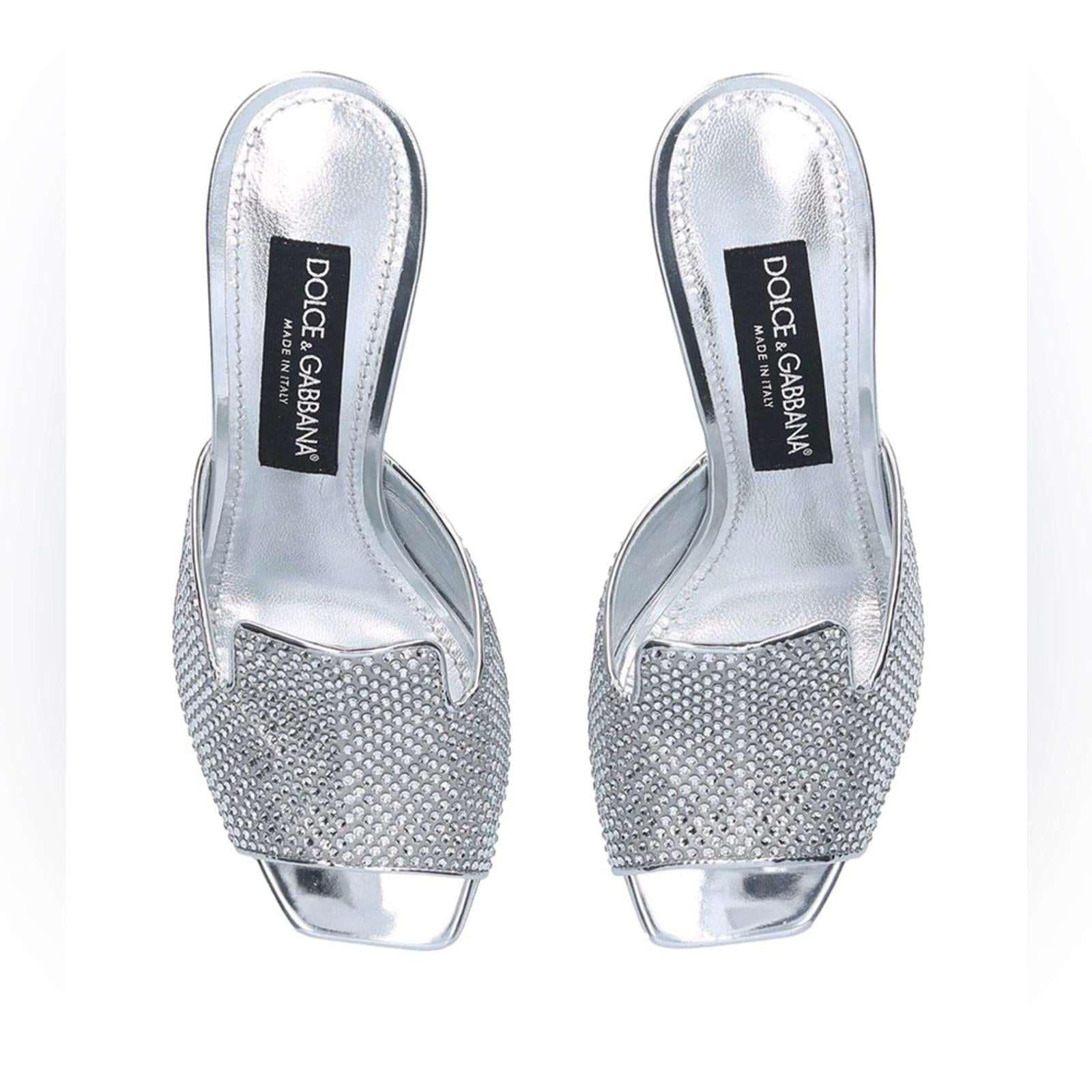 Dolce & Gabbana DG-Heel Gemstone-Embellished Mules Size 40 NEW + Box + Dust Bag