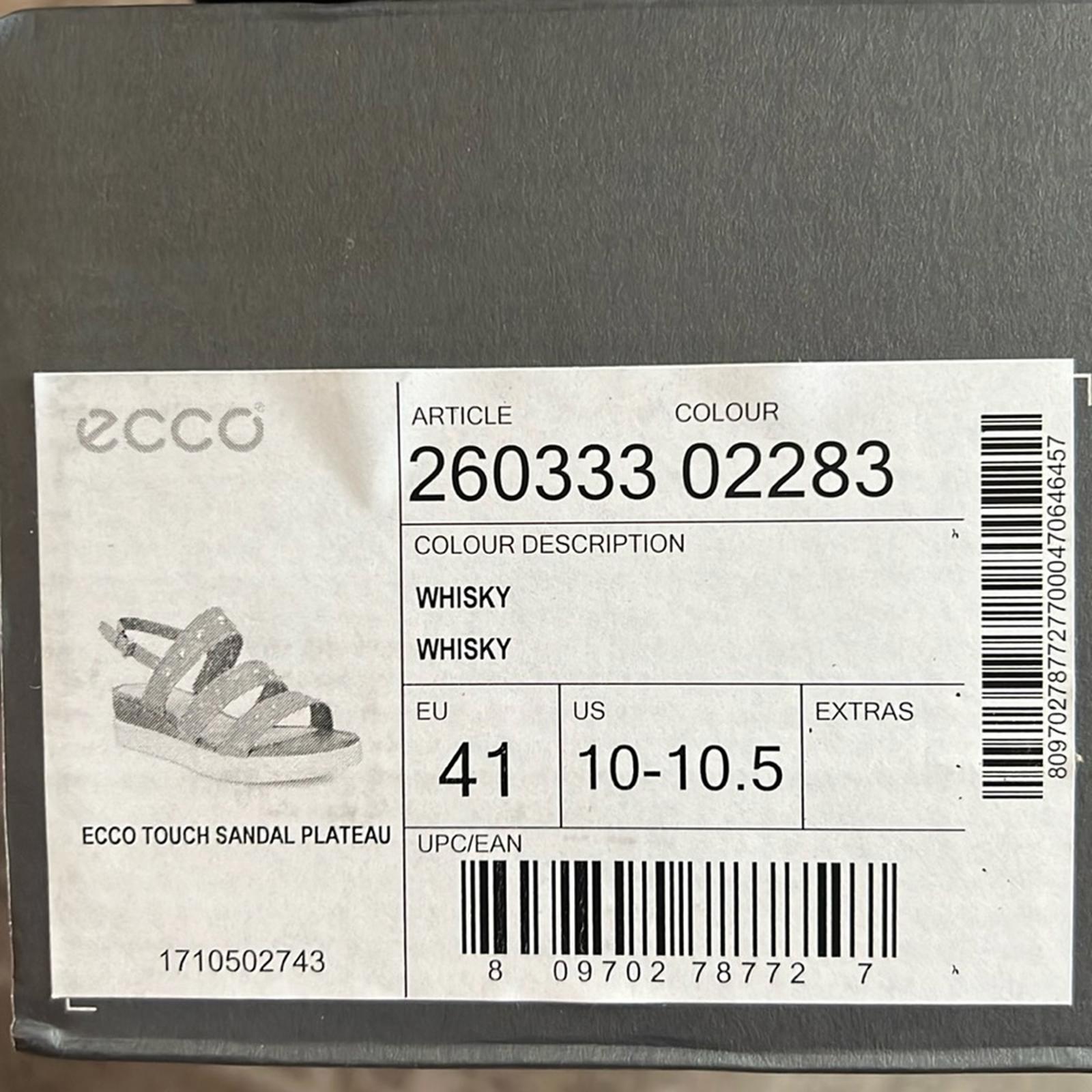 ECCO Whisky Touch Plateau Leather Sandals, Size EU 41 | US 10-10.5 New in Box