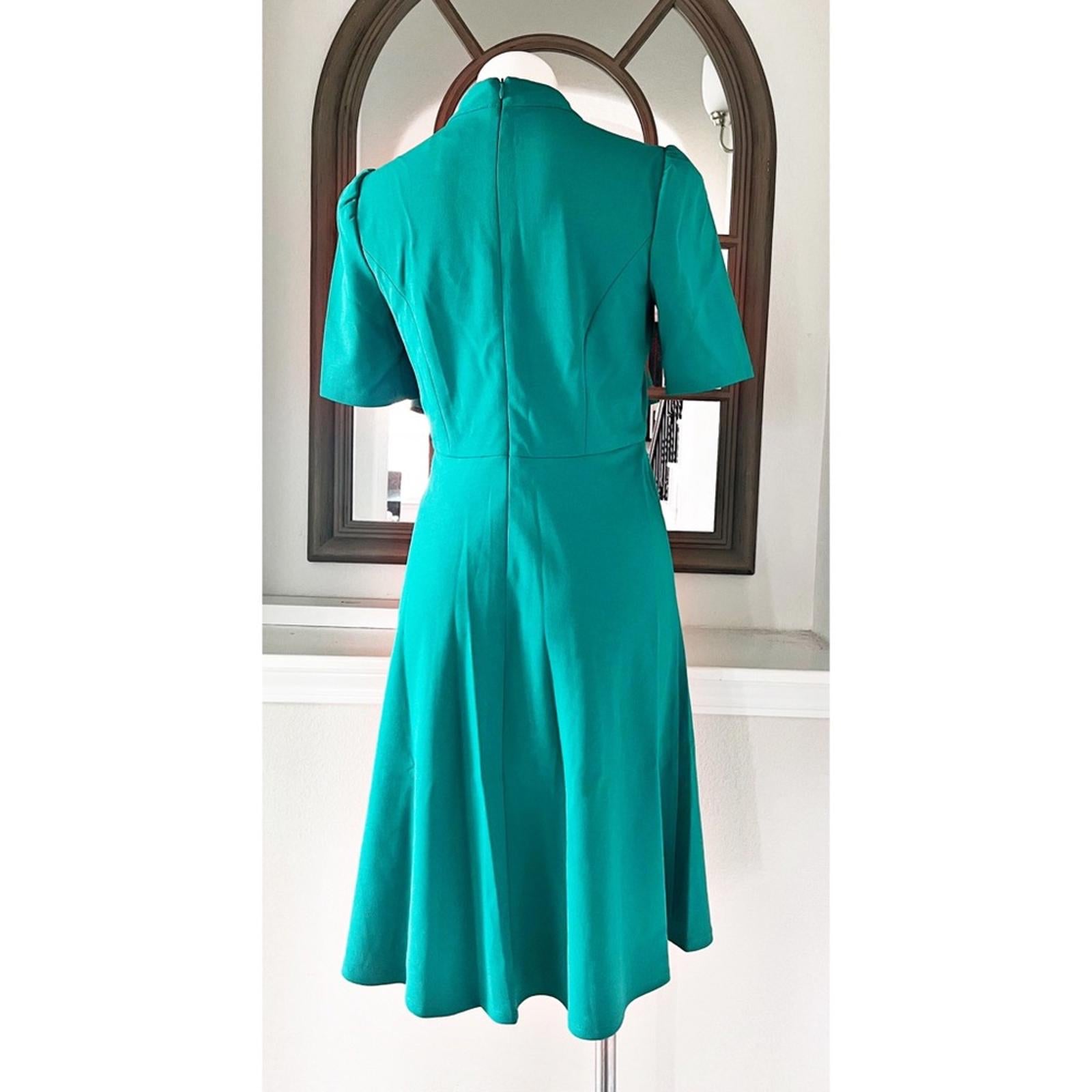 NEW London Times Keyhole Short Sleeve Fit & Flare Crepe Dress Size 8 Retail $118