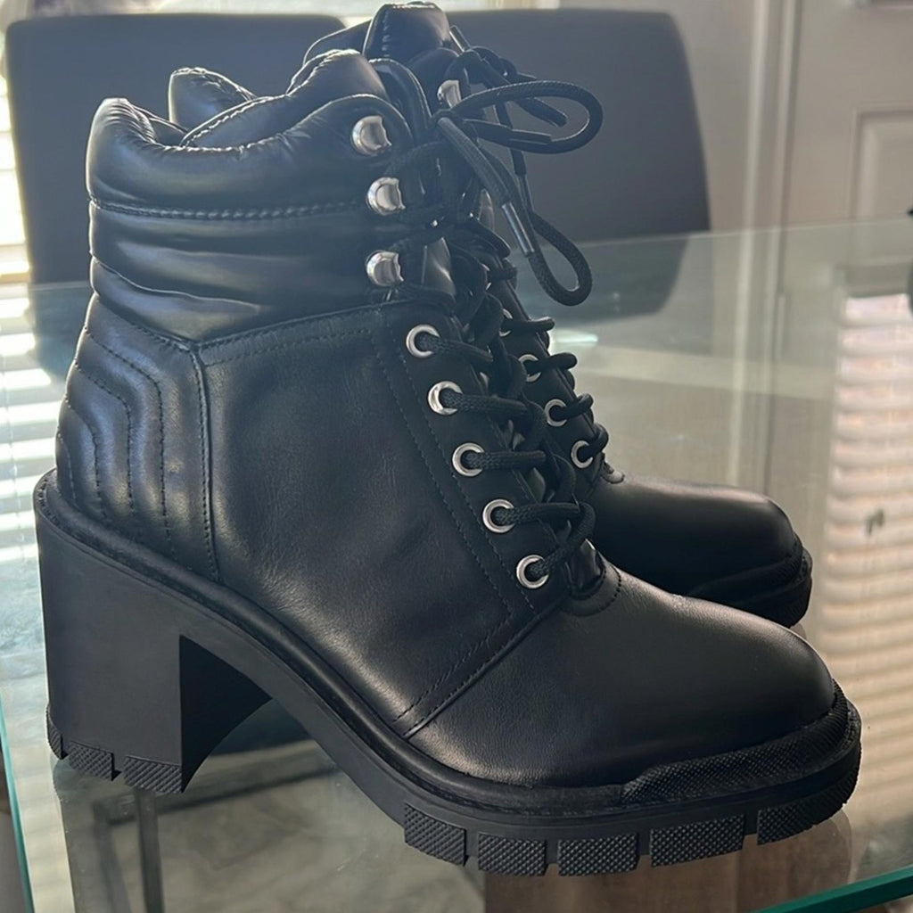 Marc Fisher LTD Velima Mixed Media Booties in Black, Size 7.5 NEW without Box