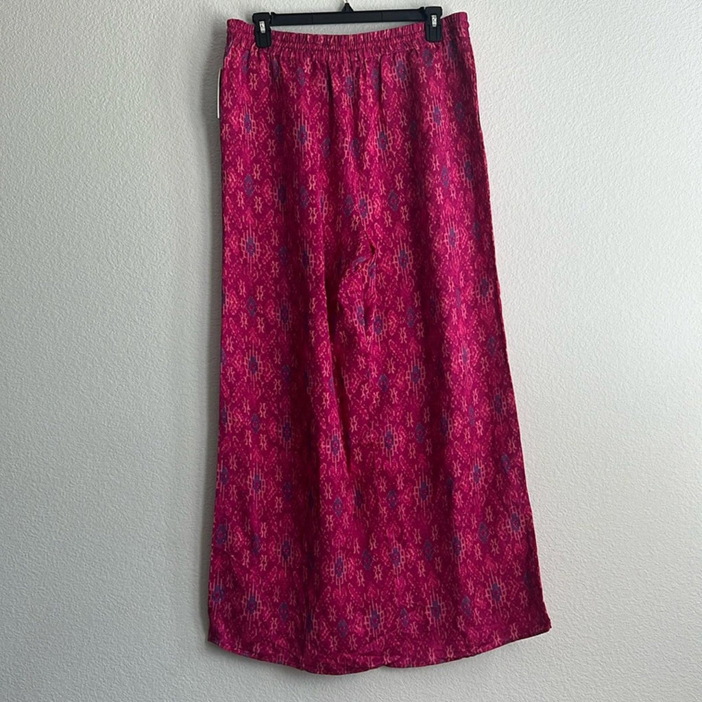 Lauren Ralph Lauren Geo-Print Satin Shantung Wide-Leg Pants, NWT, Size XL