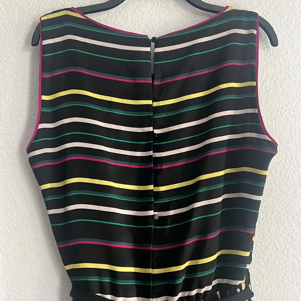 Vince Camuto Striped Jumpsuit in Black Multi, Size XL