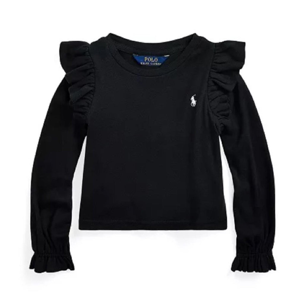 Polo Ralph Lauren Ruffled Cotton-Modal Long-Sleeve Sweatshirt, Size L(12-14) NWT