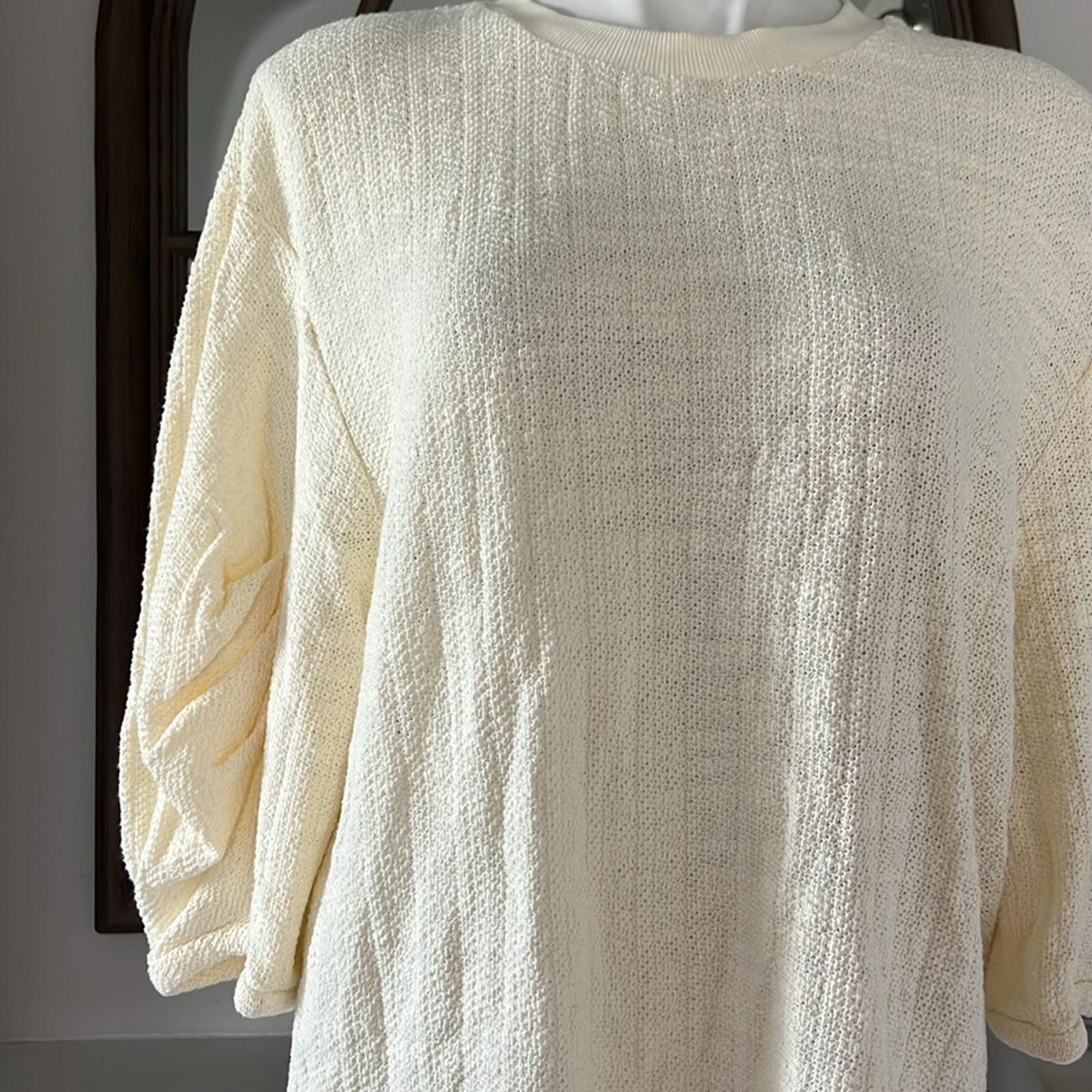 TIBI Handspun Knit Pleat Sleeve Top in Cream, Size 10 New w/Tag $395 - SOLD OUT!