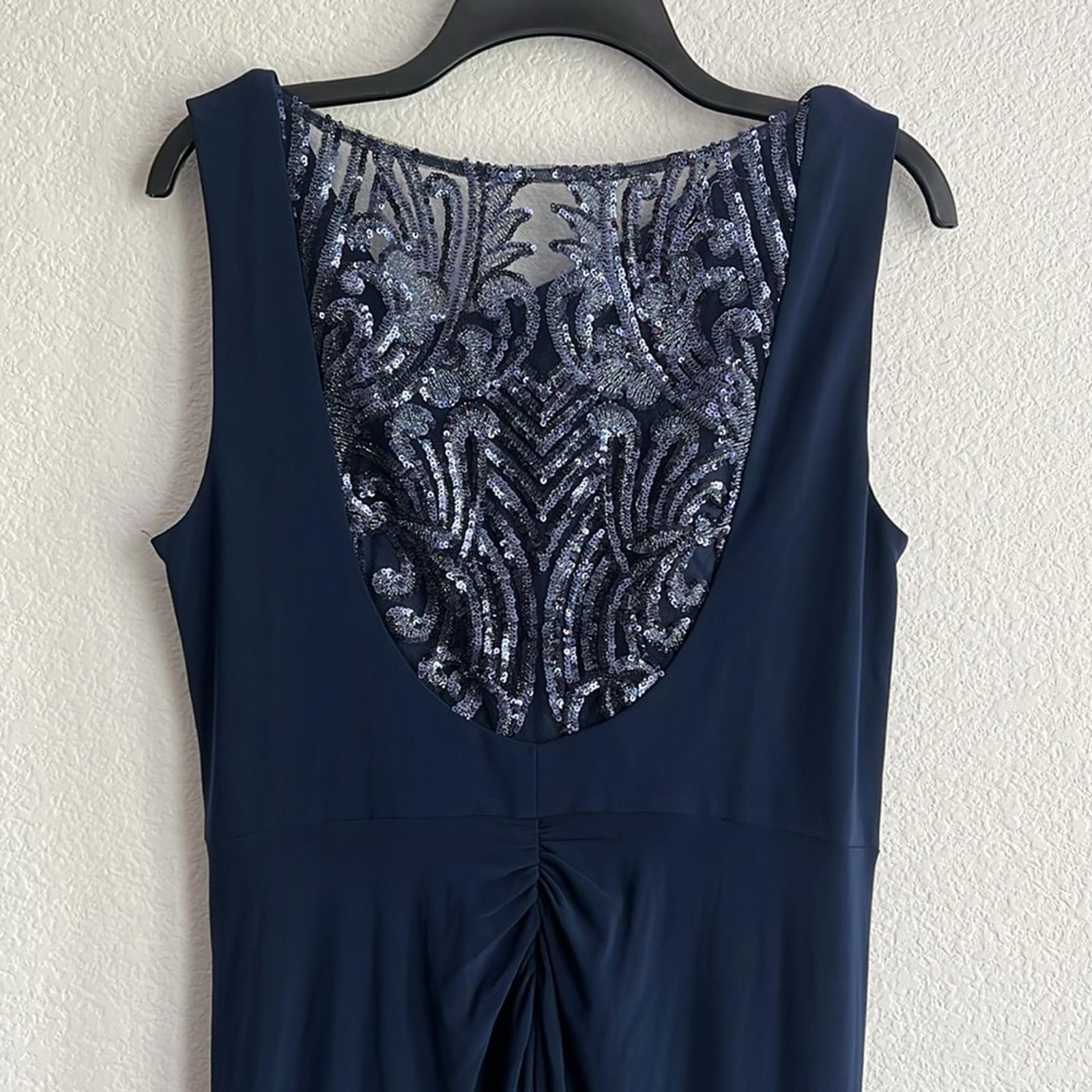 Adrianna Papell Sequin Jersey Dress in Midnight/Navy, NWT, Size 12