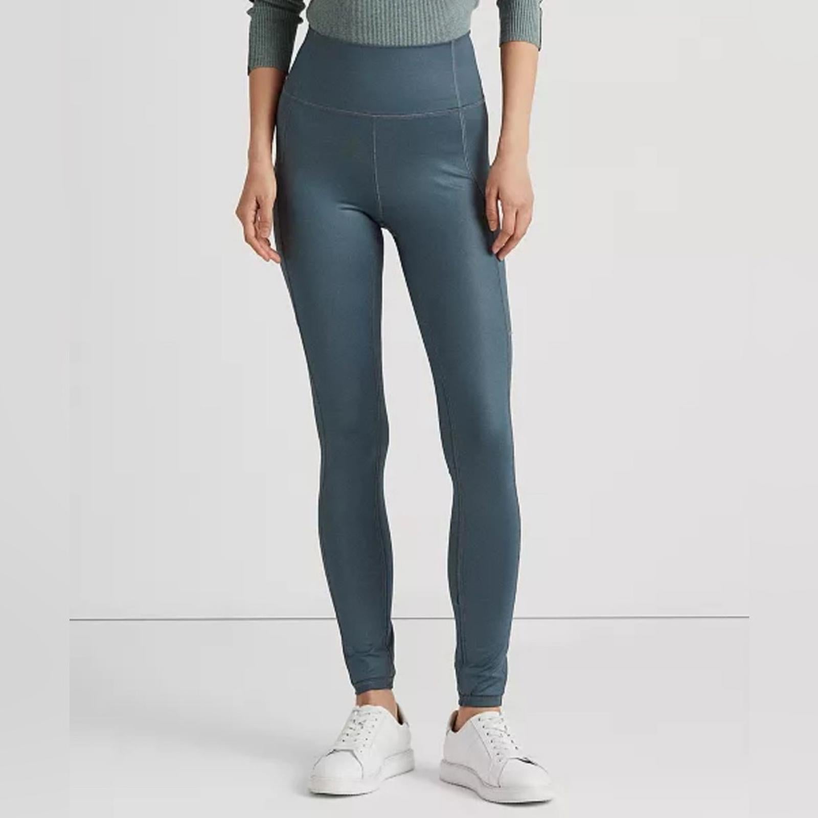 Lauren Ralph Lauren Coated Jersey Leggings, Size S NEW w/Tag $115