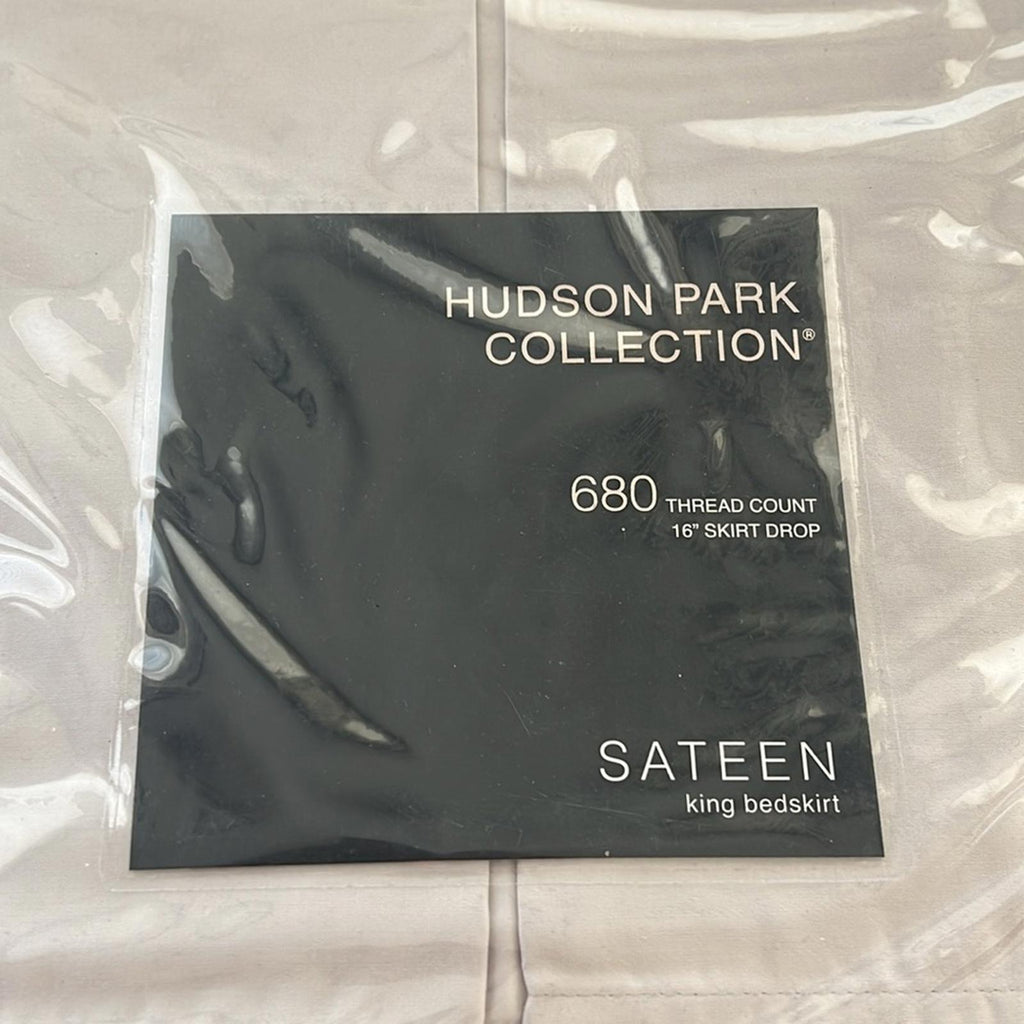 Hudson Park 680 Thread Count Sateen Bedskirt in Grey Size King, New w/Tag $170
