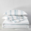 Sky Bristol Stripe Duvet Cover Set, Twin New w/Tag $230 - SOLD OUT