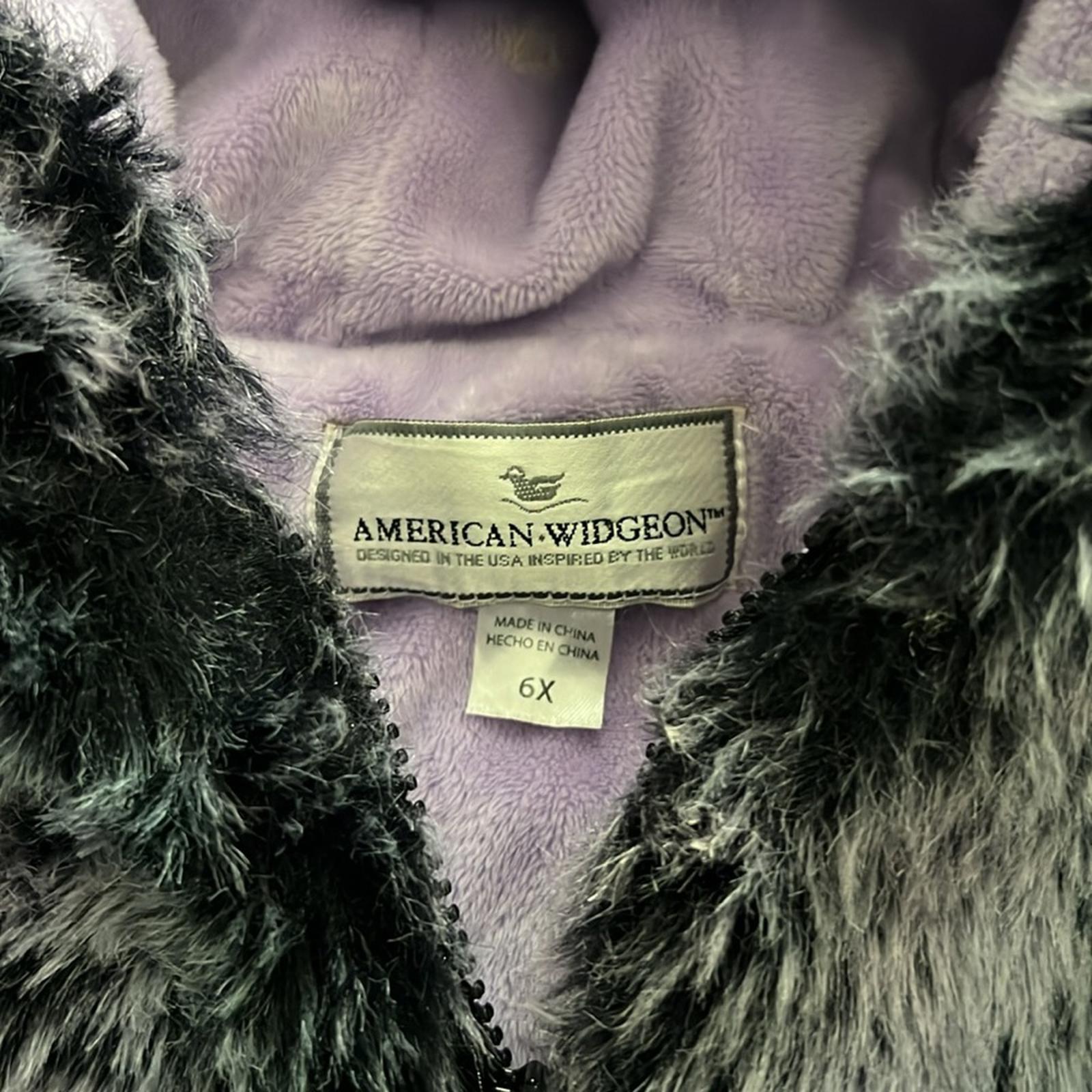 American Widgeon Purple Sherpa Hooded Jacket Size 6X EXCELLENT!