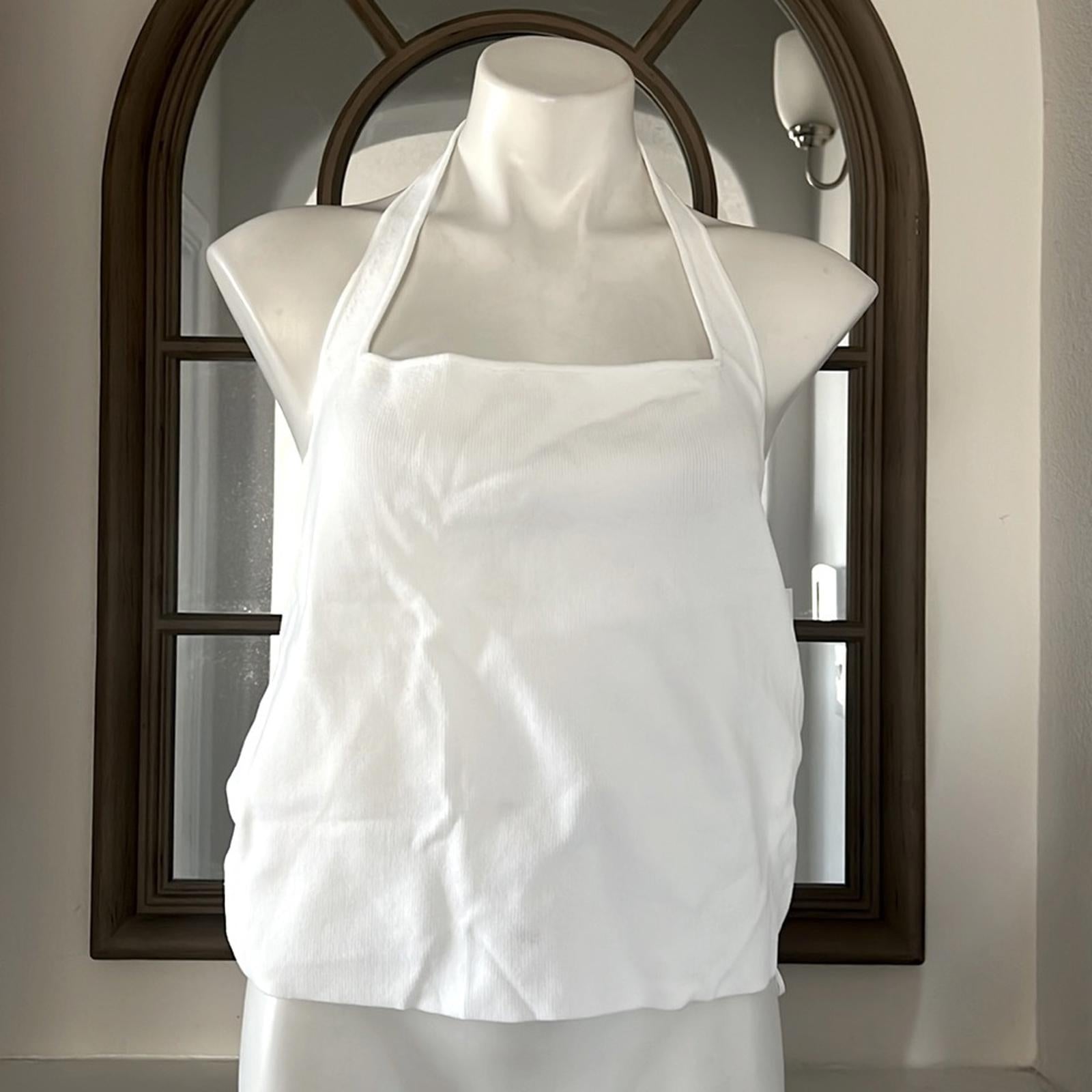 Cotton On Curve Summer Knit Twist Back Vestlette Top in White Size 16 New w/Tag