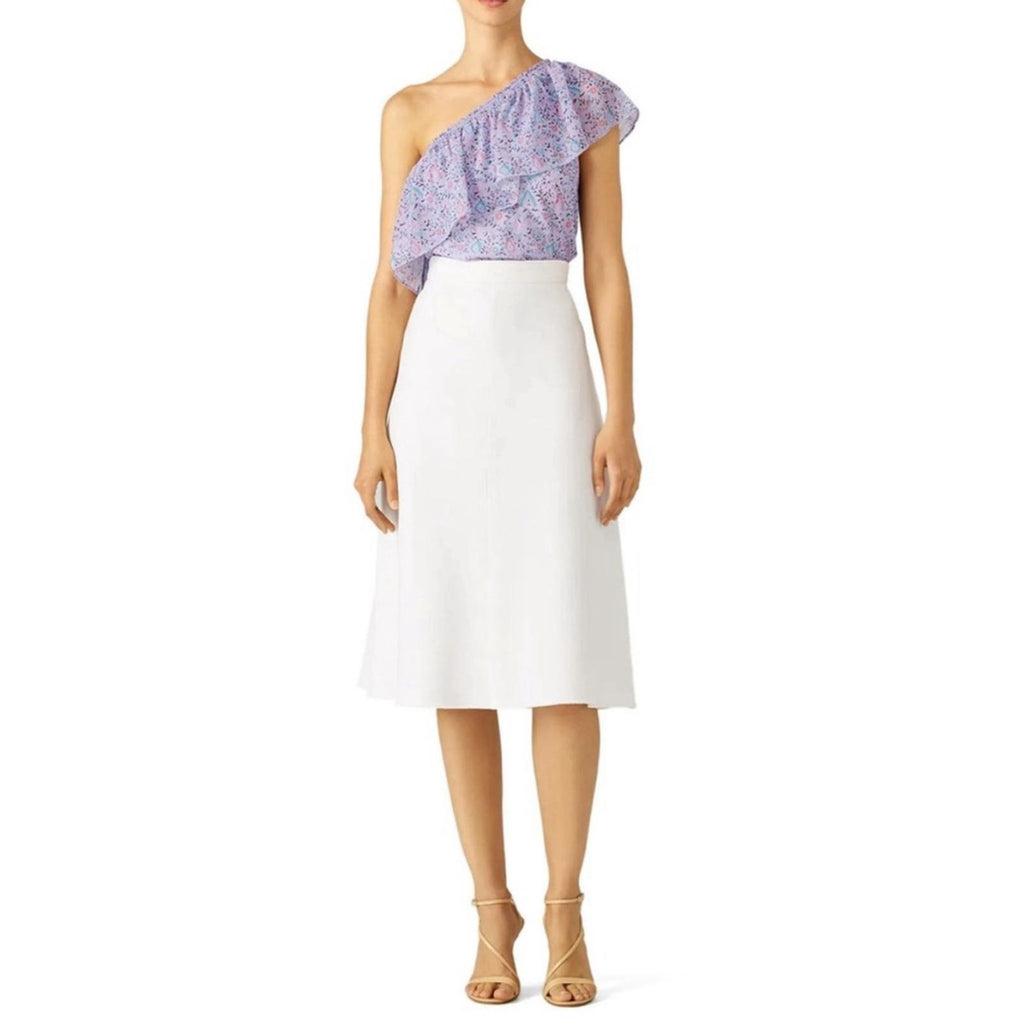 SAYLOR Janice One-Shoulder Ruffle Floral Top, Purple Size XS EXCELLENT! $219