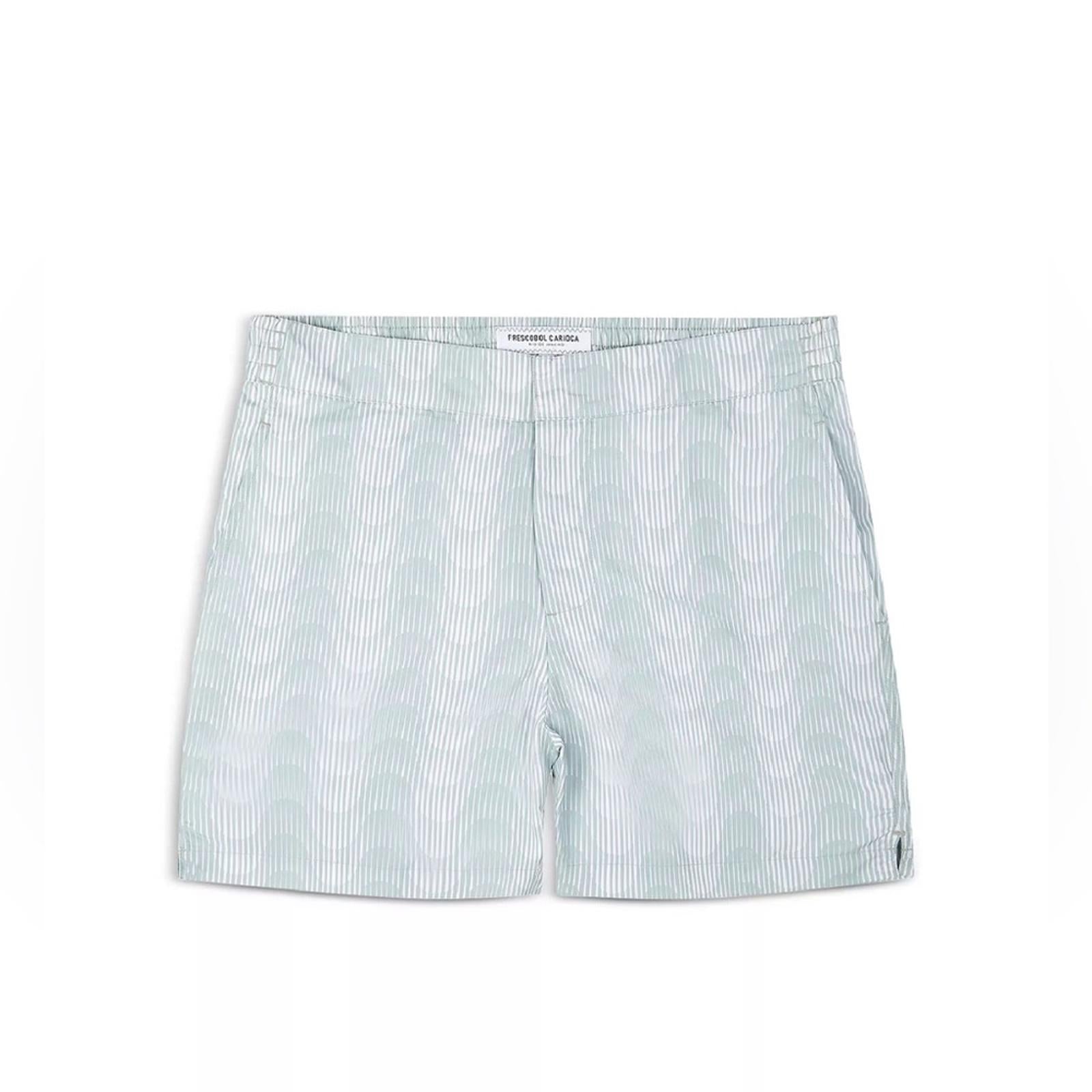 NWT Frescobol Carioca Copacabana Sombra Print Swim Shorts, Size 38 Retail $245
