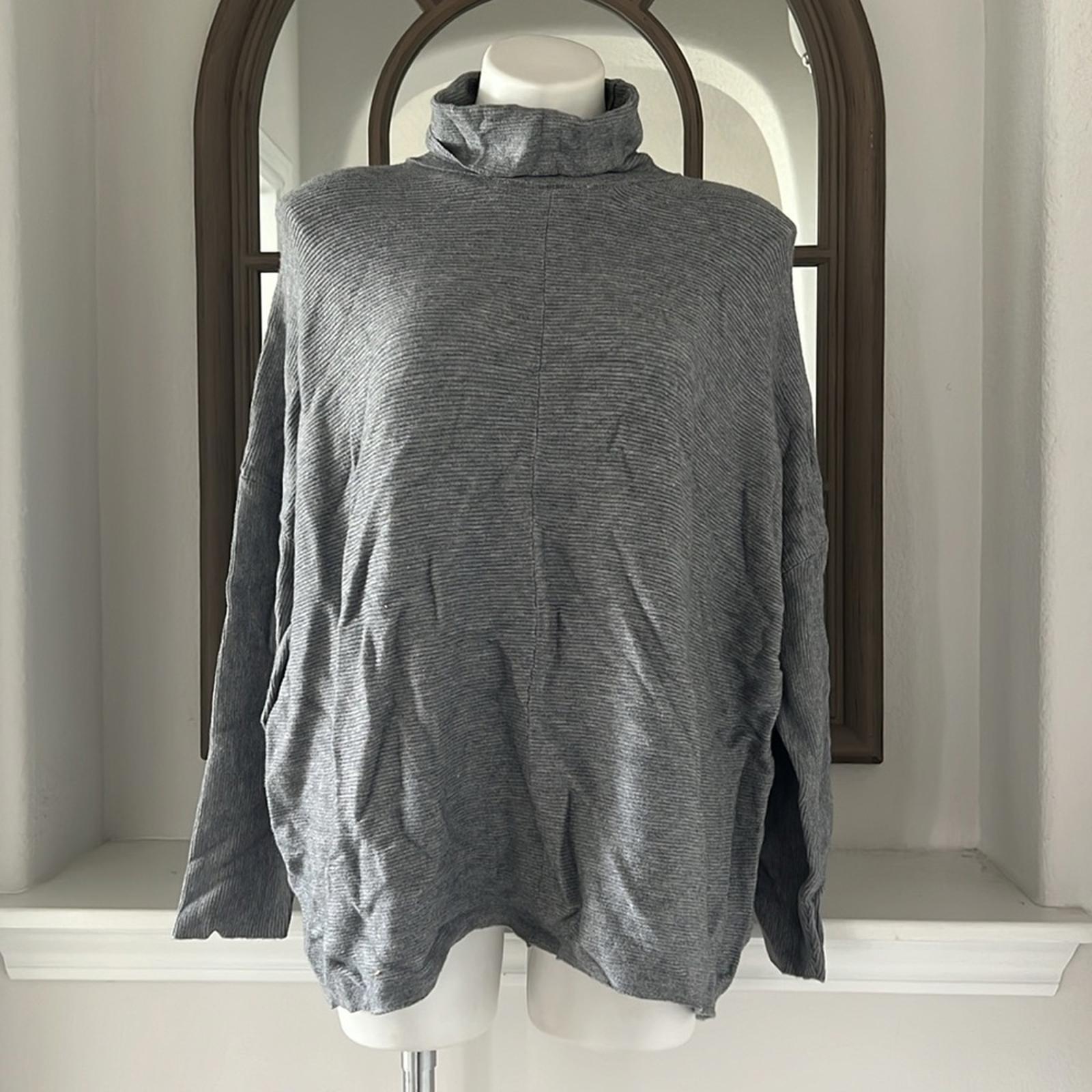 Cupio Mock Neck Knit Pullover Sweater in Heather Grey, Size XL New w/Tag