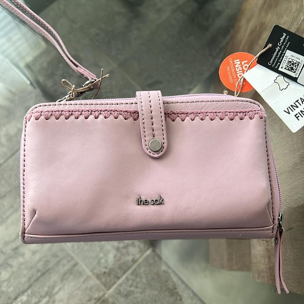 The Sak Iris Large Smartphone Crossbody Bag Rosewood/ Pink Leather, New w/Tag