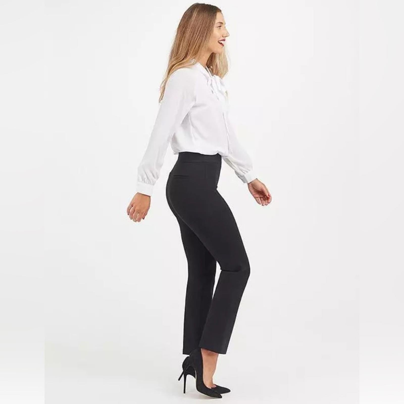 Spanx Black Ponte Straight Leg Stretch Pull-On Pants, Size XL NEW w/Tag $138