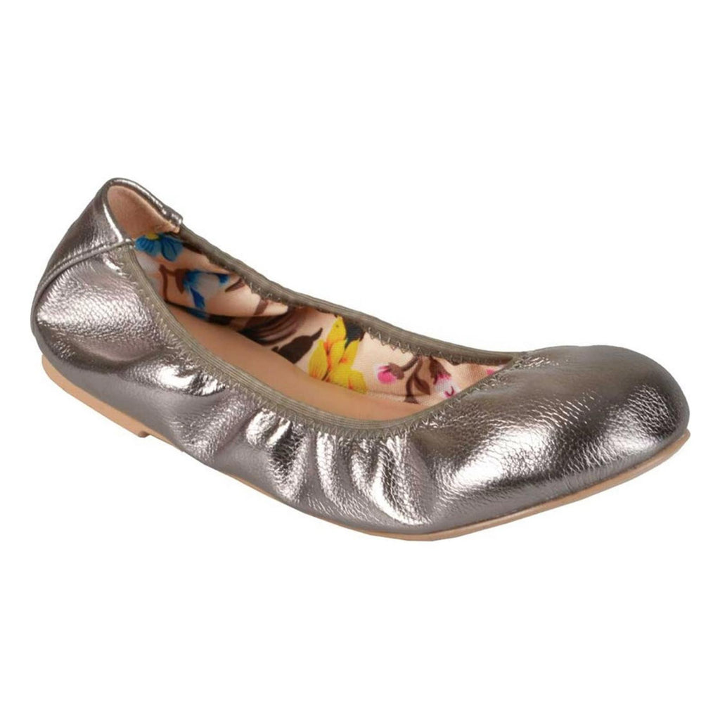 Journee Collection Lindy2 Ballet Flat Pewter Faux Leather Size 7.5 M, New in Box