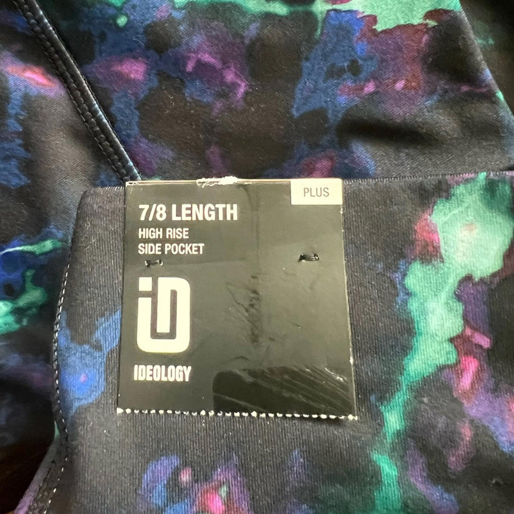 ID Ideology Celestial Sky 7/8 Leggings, Cropped Plus Size 1X New w/Tag