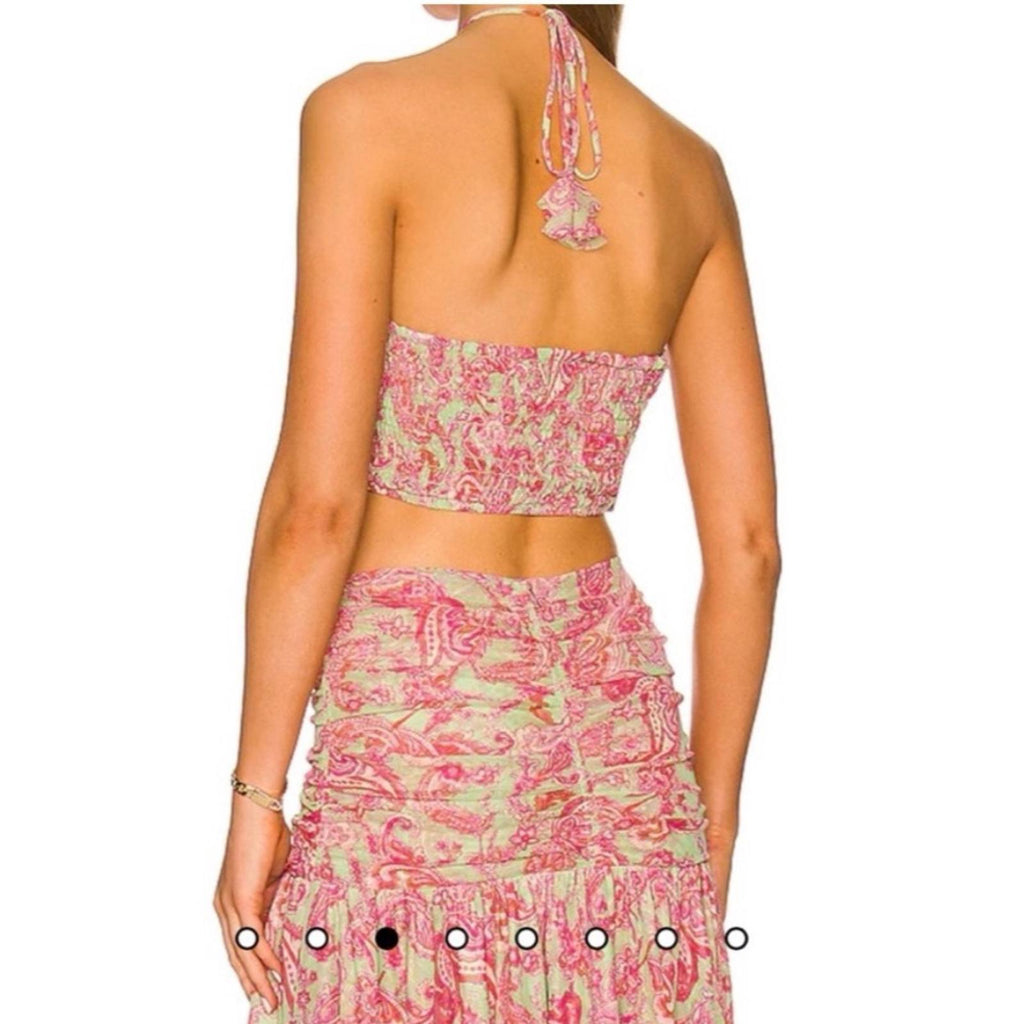 New MISA Selmin Cropped Blouse, Size XS New w/Tag, Retail $440