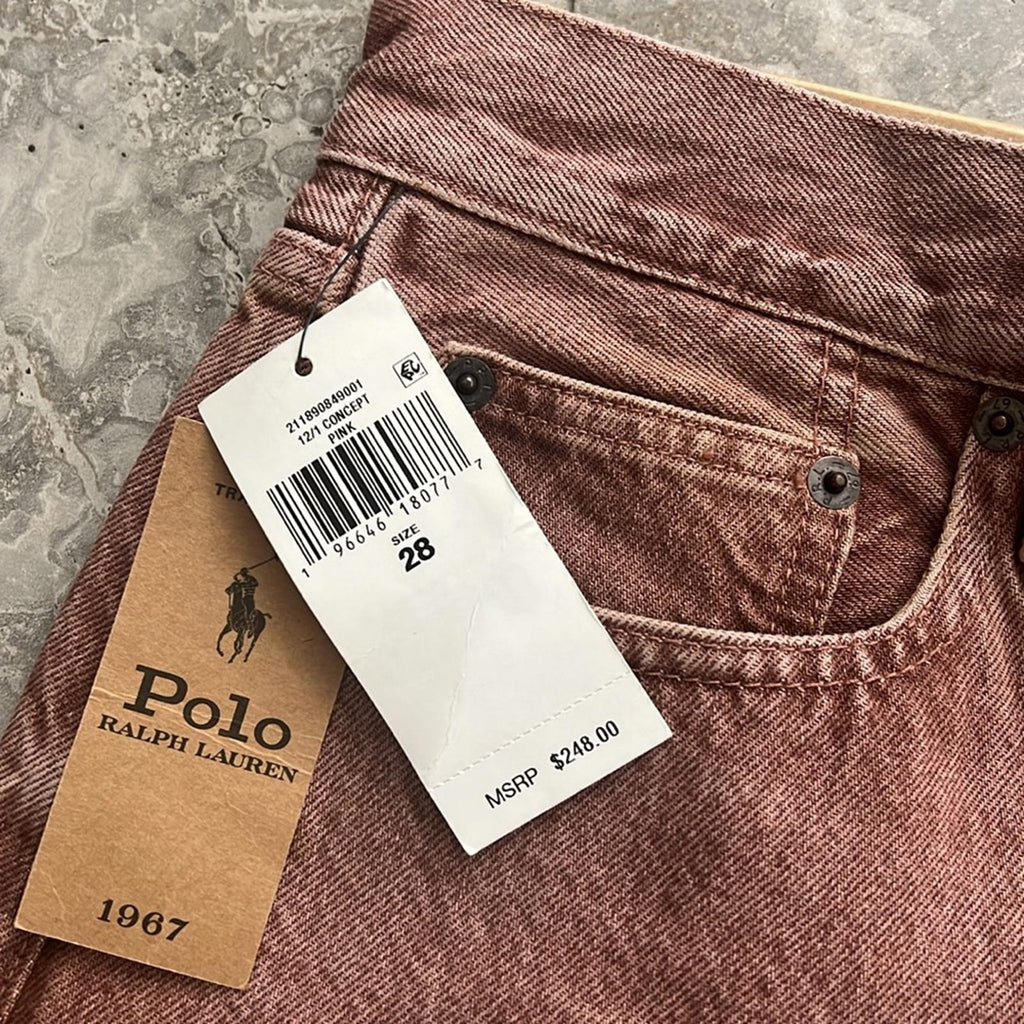Polo Ralph Lauren High-Rise Wide Leg Jeans in Dusty Pink, Size 28 New w/Tag $248