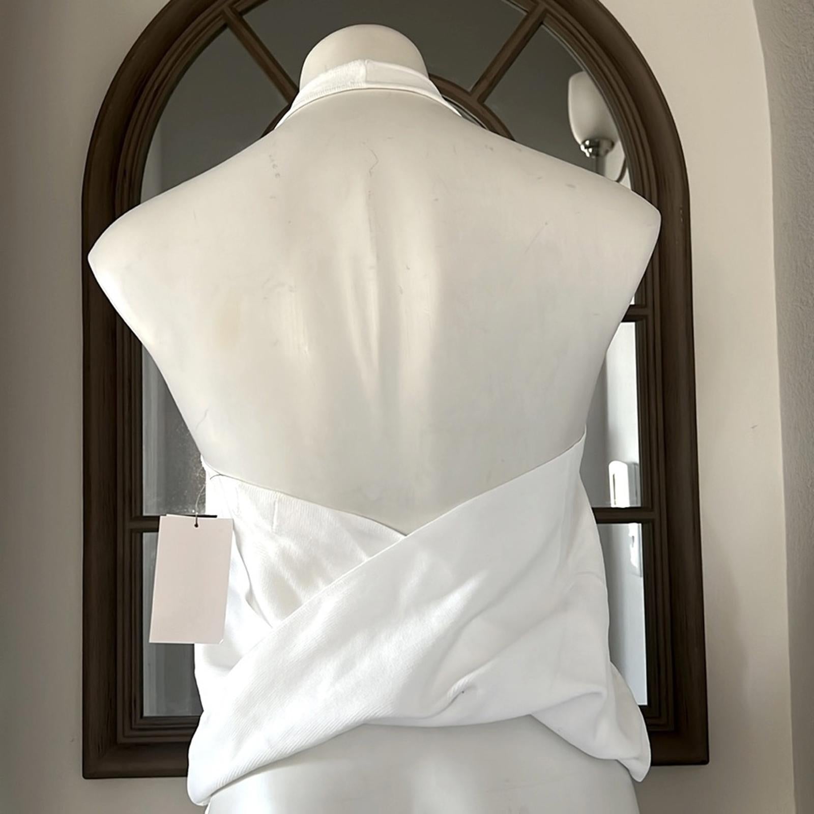 Cotton On Curve Summer Knit Twist Back Vestlette Top in White Size 16 New w/Tag