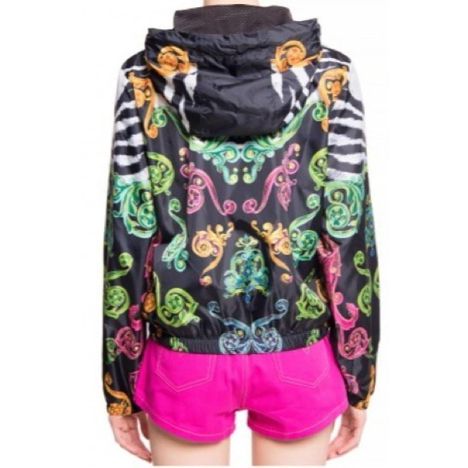 Versace Jeans Couture Multicolor Windbreaker Jacket, NWT, Size 8