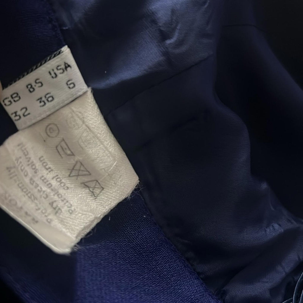 Lamb Wool Pencil Mini Skirt with Pockets in Blue Size 6 Made in Italy EXCELLENT!