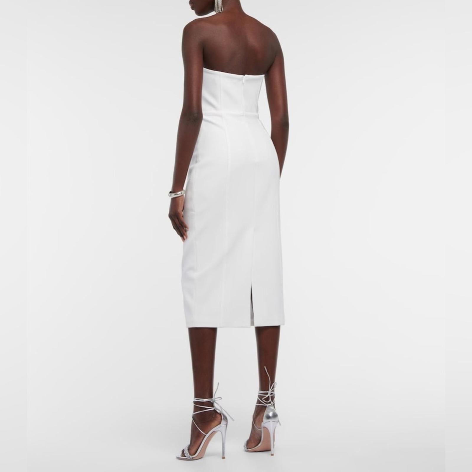 Veronica Beard Nabi WHITE Strapless Midi Dress, Size 14 New w/Tag